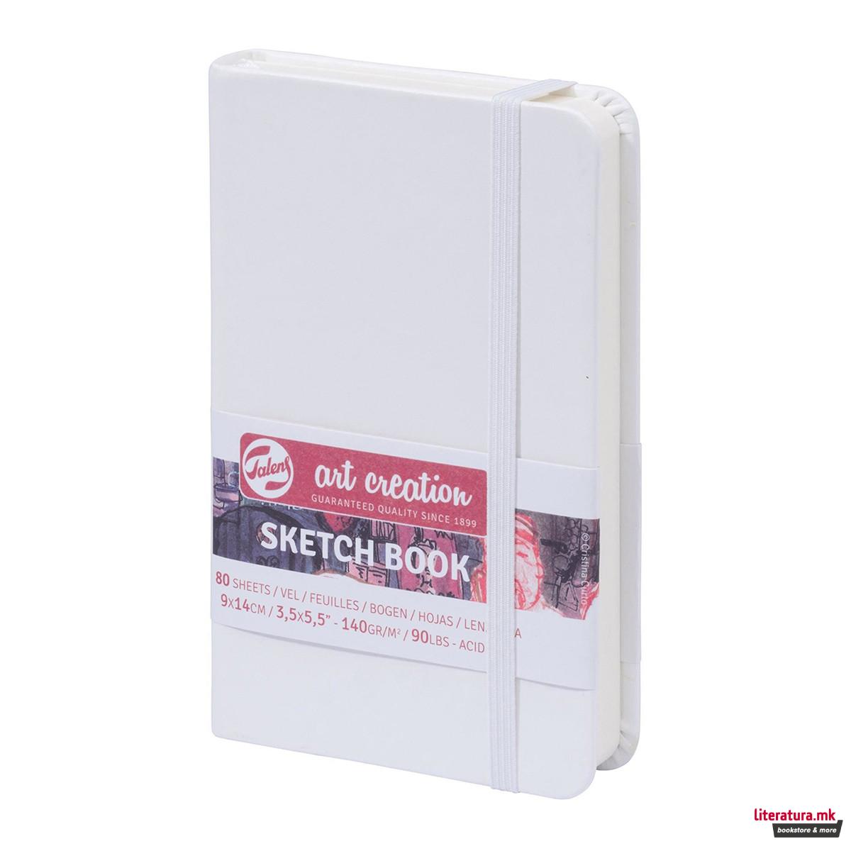 Скицник, Talens Art Creation, 9 x 14 цм, 140 g, bel 