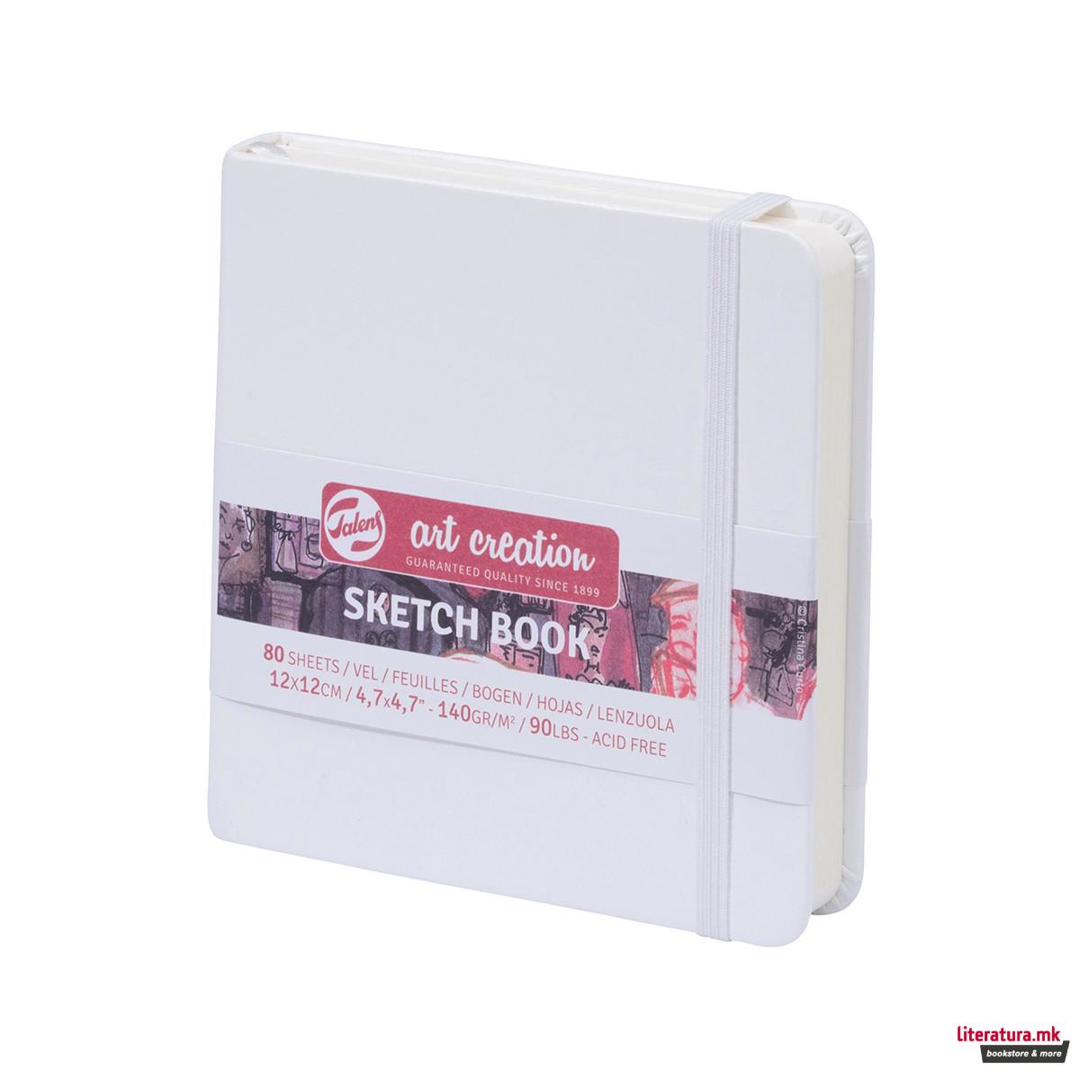 Скицник, Talens Art Creation, 12 x 12 цм, 140 g, bel