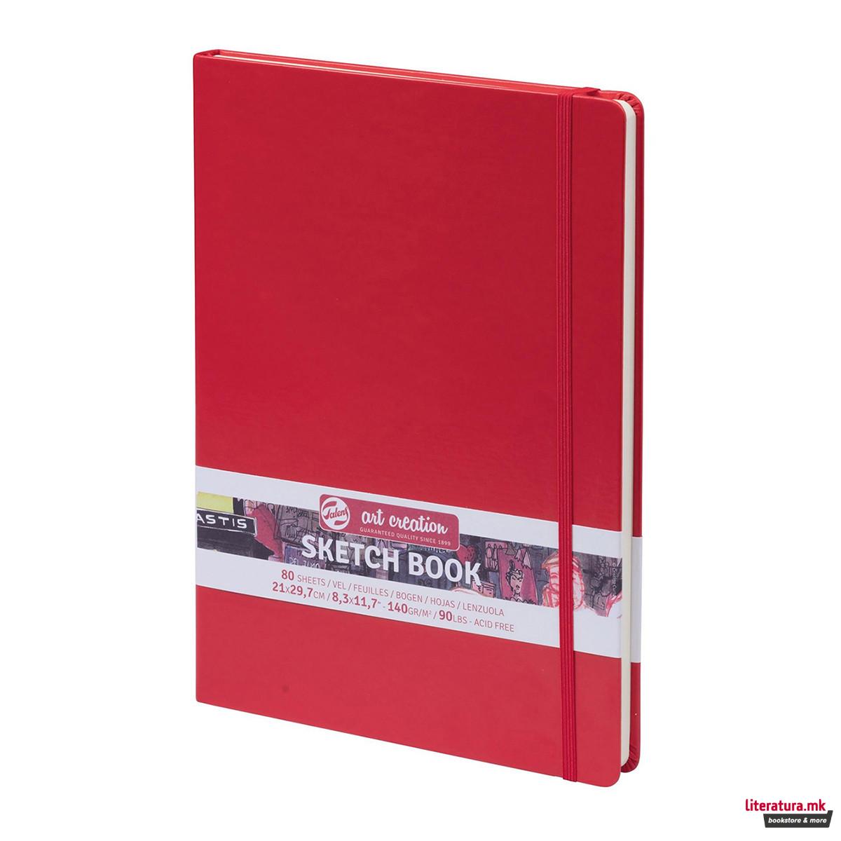 Скицник, Talens Art Creation, 21 x 29.7 цм, 140 g, црвен 