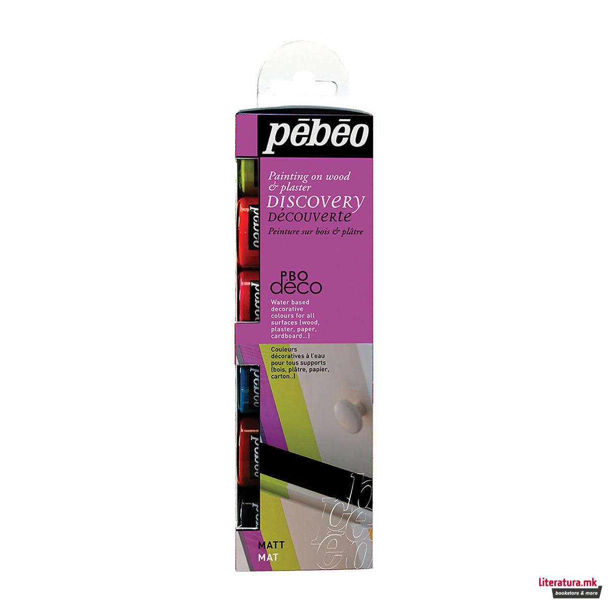 Сет декоративни акрилни бои - мат, Pebeo, Deco Discovery Set, matt, 6 x 20 мл 