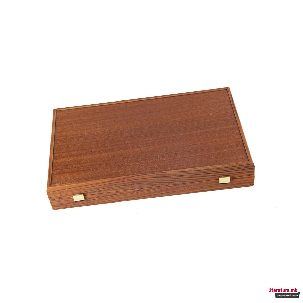 Сет за табла, Handcrafted Mahogany - Elegant Marquetry Design, голем 