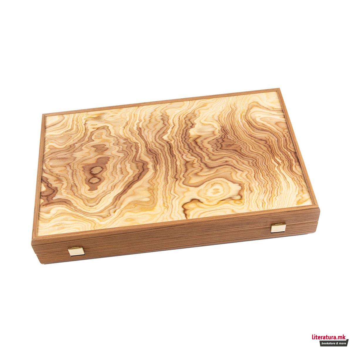 Сет за табла, Premium Handcrafted Olive Burl 