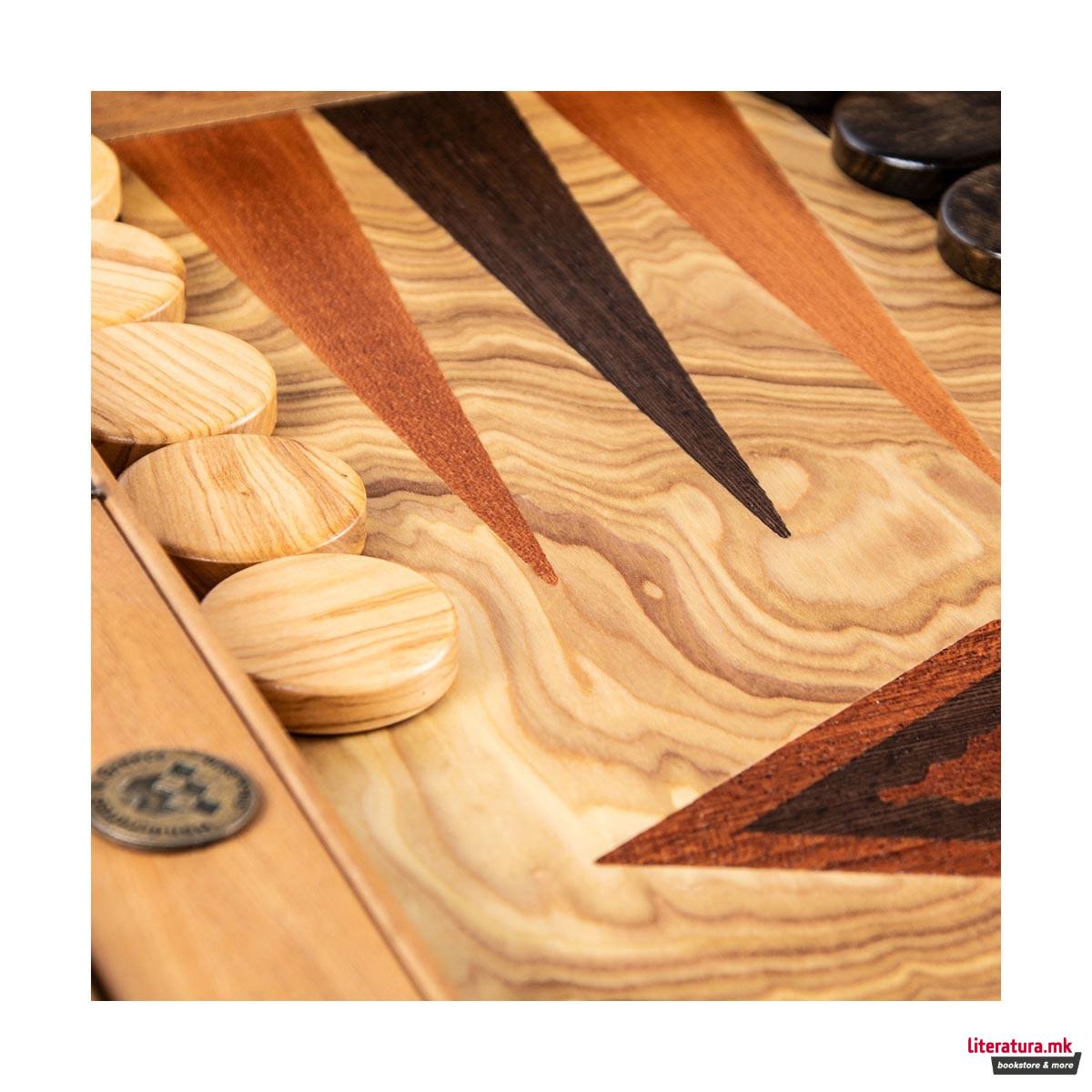 Сет за табла, Premium Handcrafted Olive Burl 