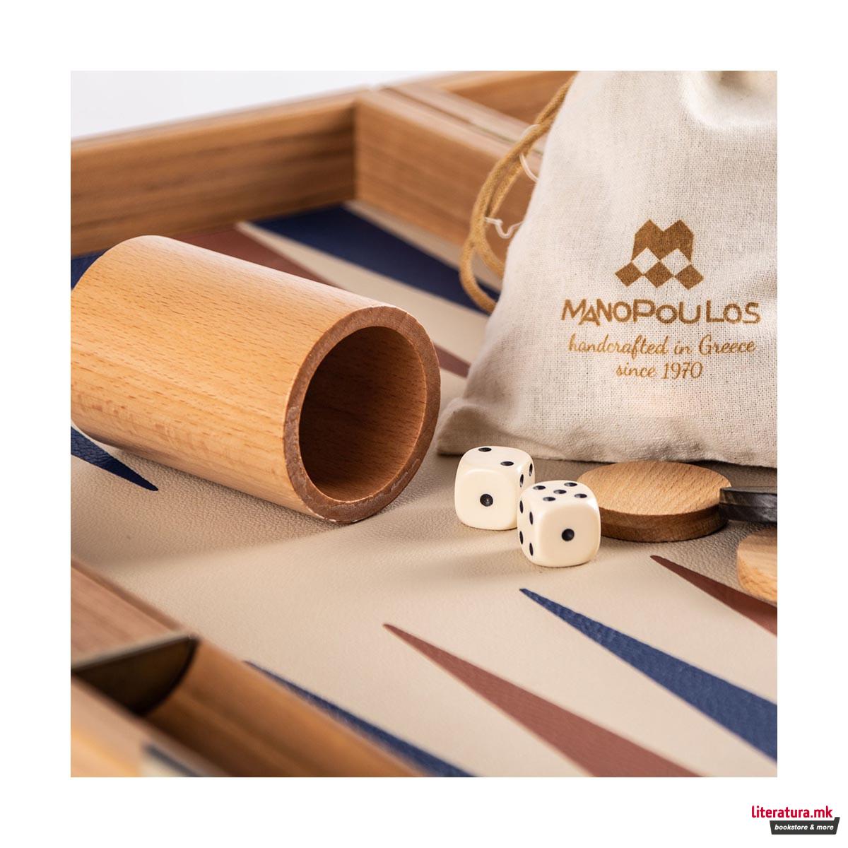 Сет за табла, Premium Leatherette Champagne Beige