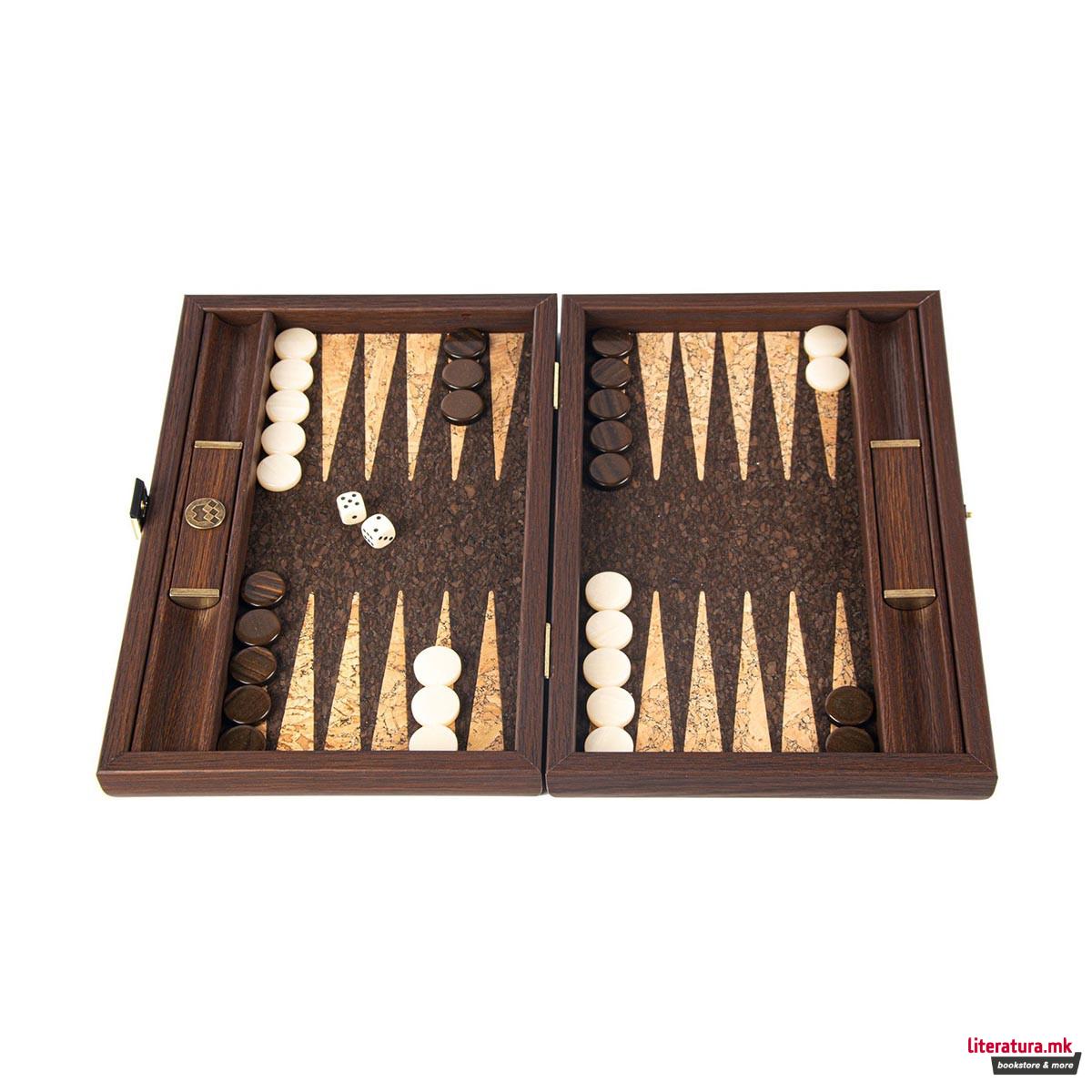 Сет за табла, Premium Handcrafted Natural Cork - Cube Design 