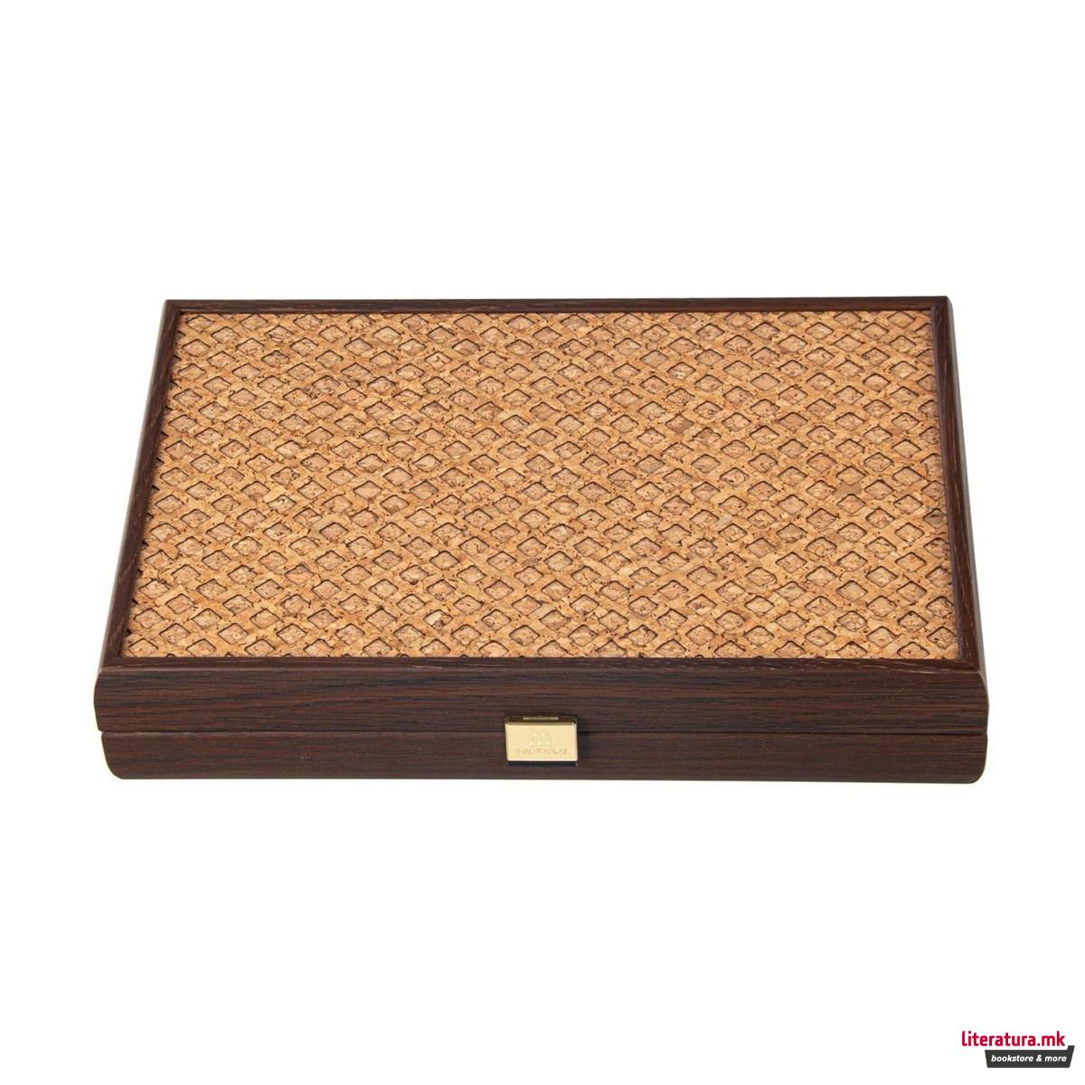 Сет за табла, Premium Handcrafted Natural Cork - Cube Design 