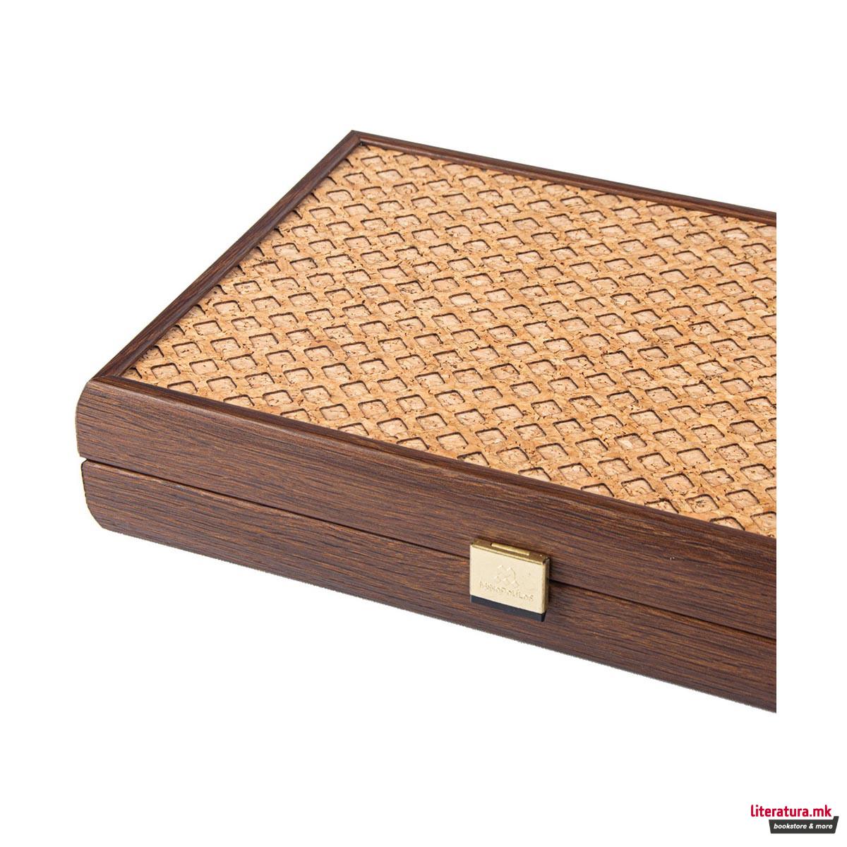 Сет за табла, Premium Handcrafted Natural Cork - Cube Design 