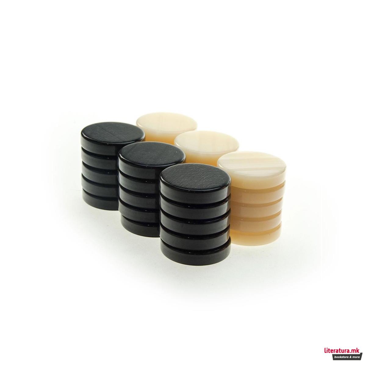 Пулови за табла - седефни, Handcrafted Premium Mother of Pearl Acrylic, црни 