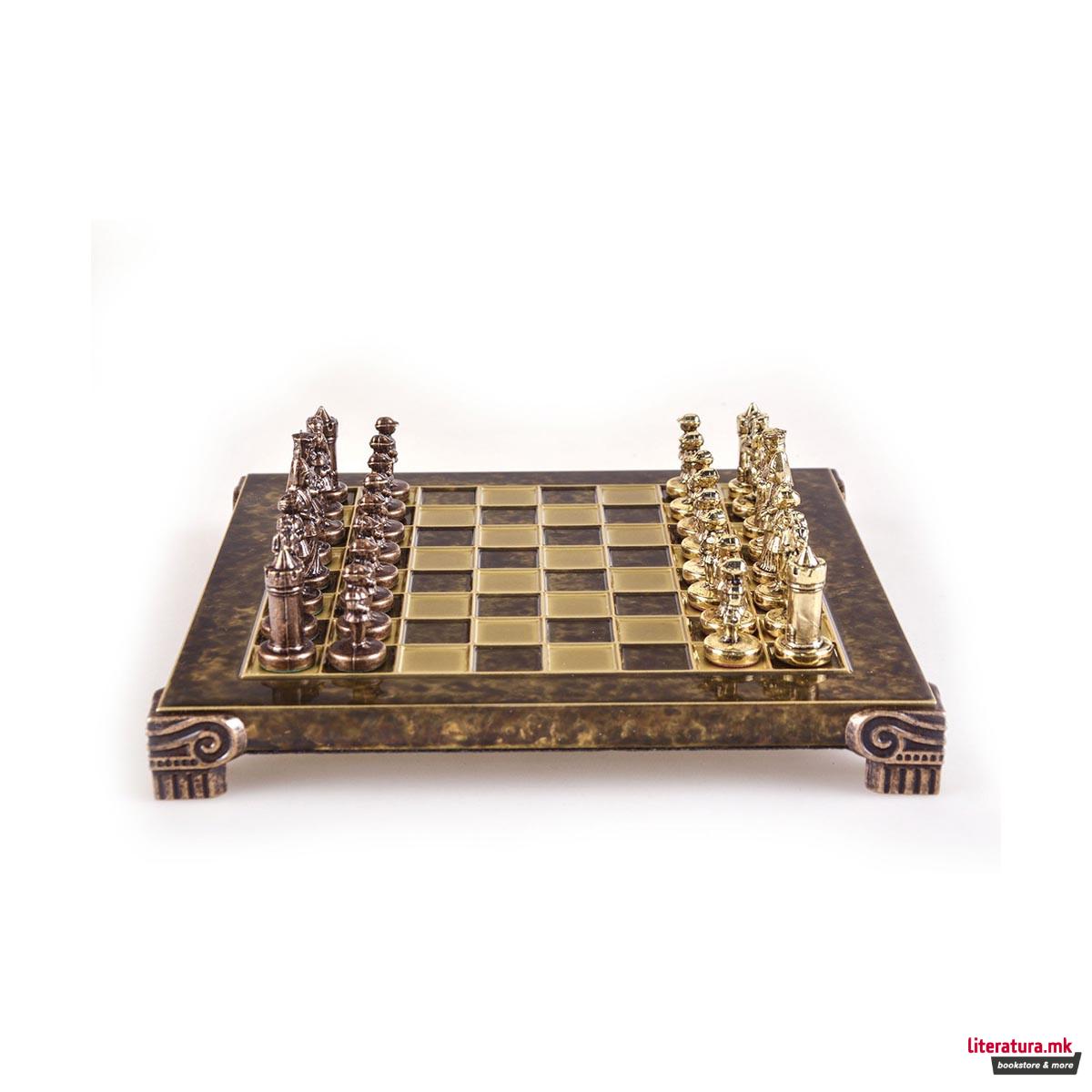 Сет за шах, Byzantine Empire Chess Set, екстра мал, кафеав 