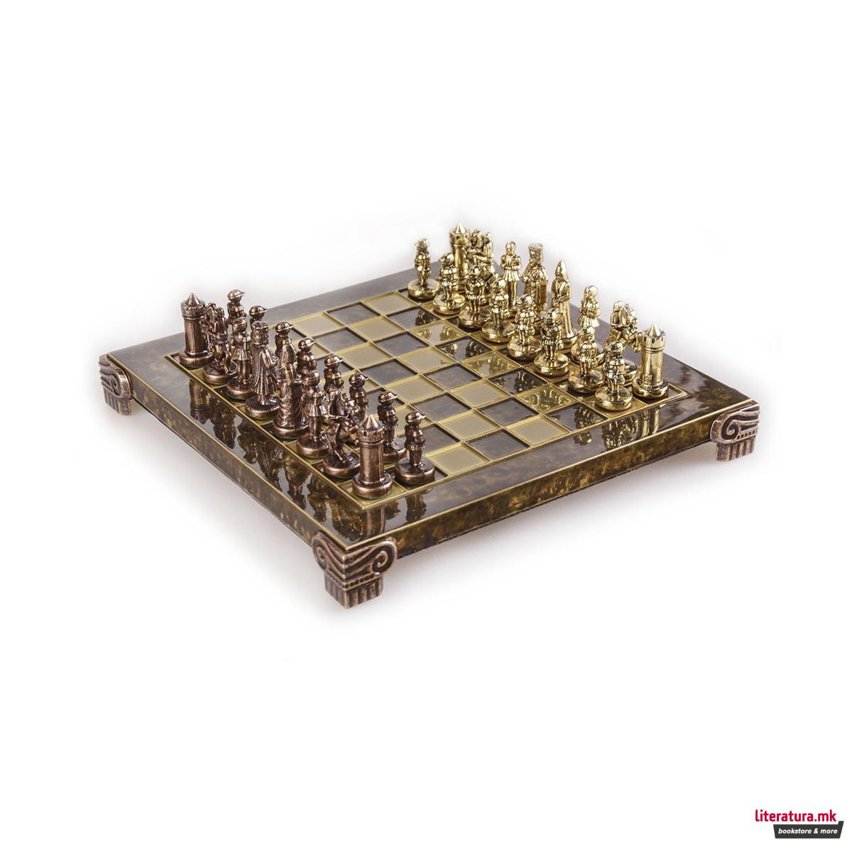 Сет за шах, Byzantine Empire Chess Set, екстра мал, кафеав 