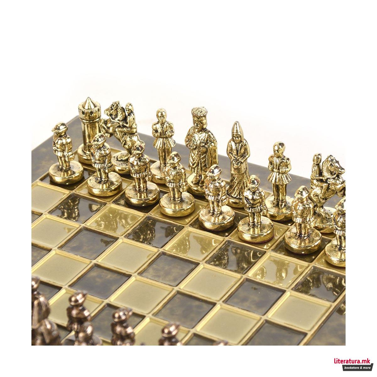 Сет за шах, Byzantine Empire Chess Set, екстра мал, кафеав 