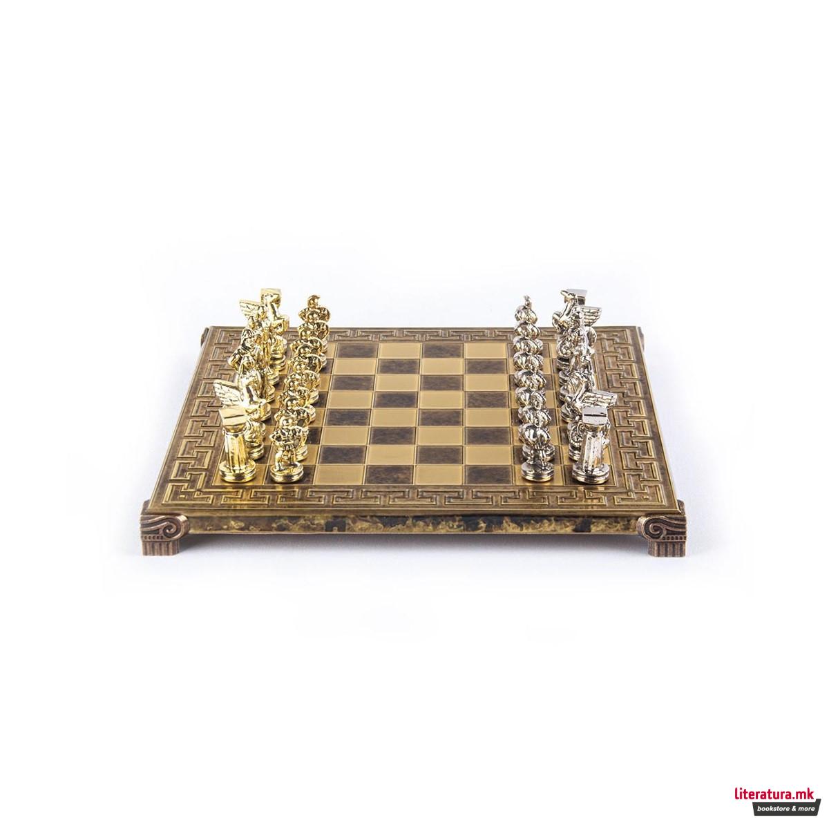 Сет за шах, Spartan Warrior Chess Set, мал, кафеав