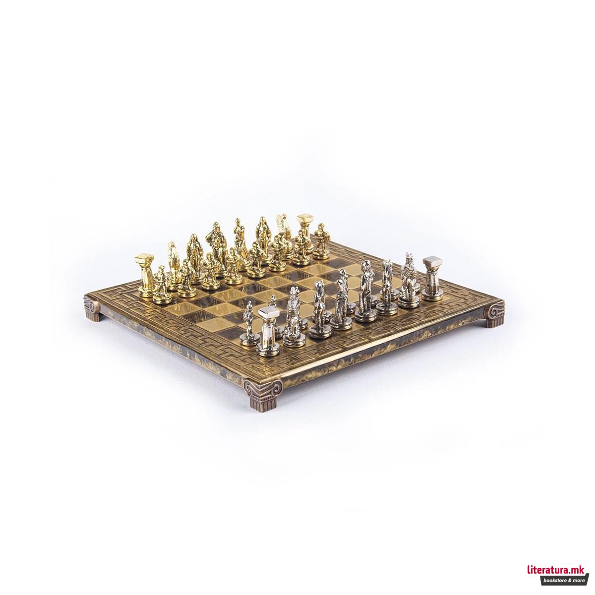 Сет за шах, Spartan Warrior Chess Set, мал, кафеав