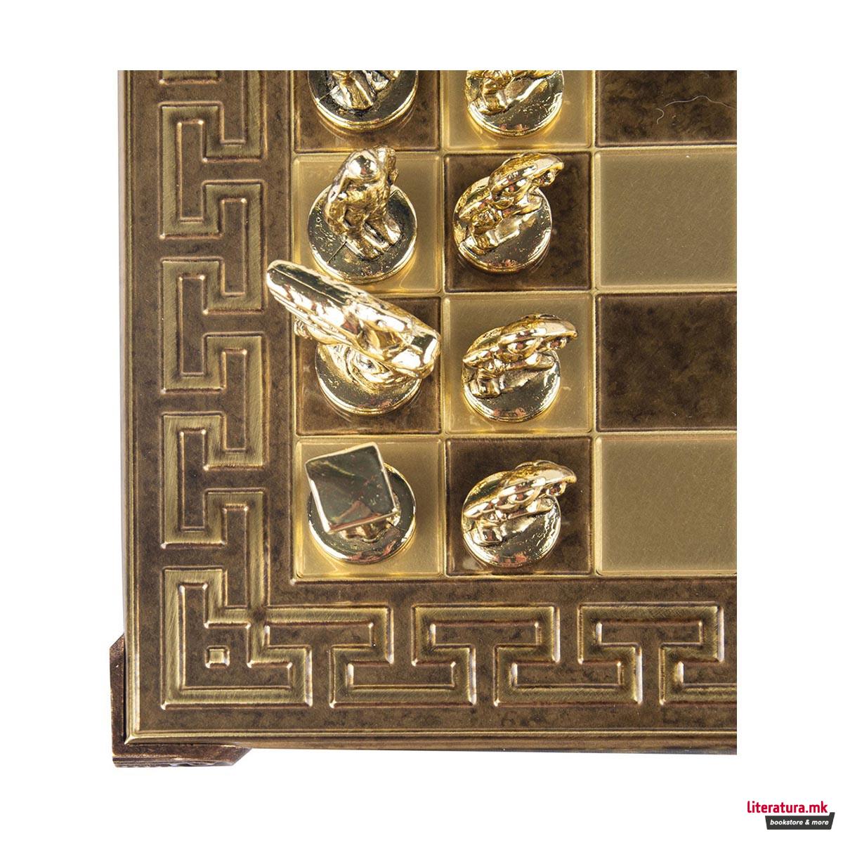 Сет за шах, Spartan Warrior Chess Set, мал, кафеав