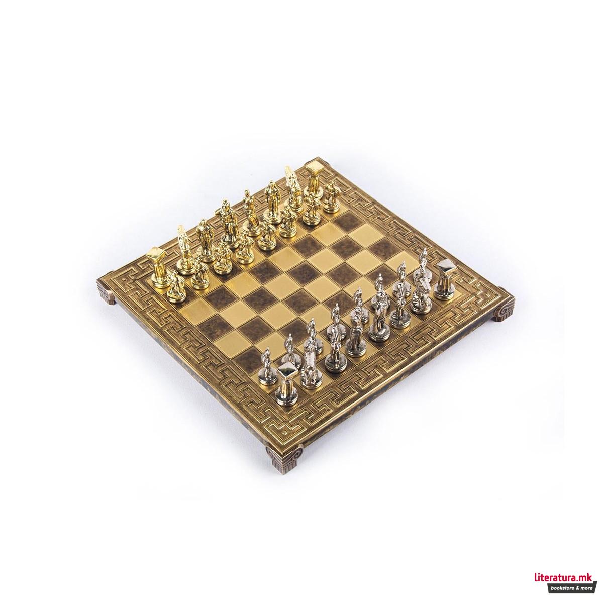 Сет за шах, Spartan Warrior Chess Set, мал, кафеав