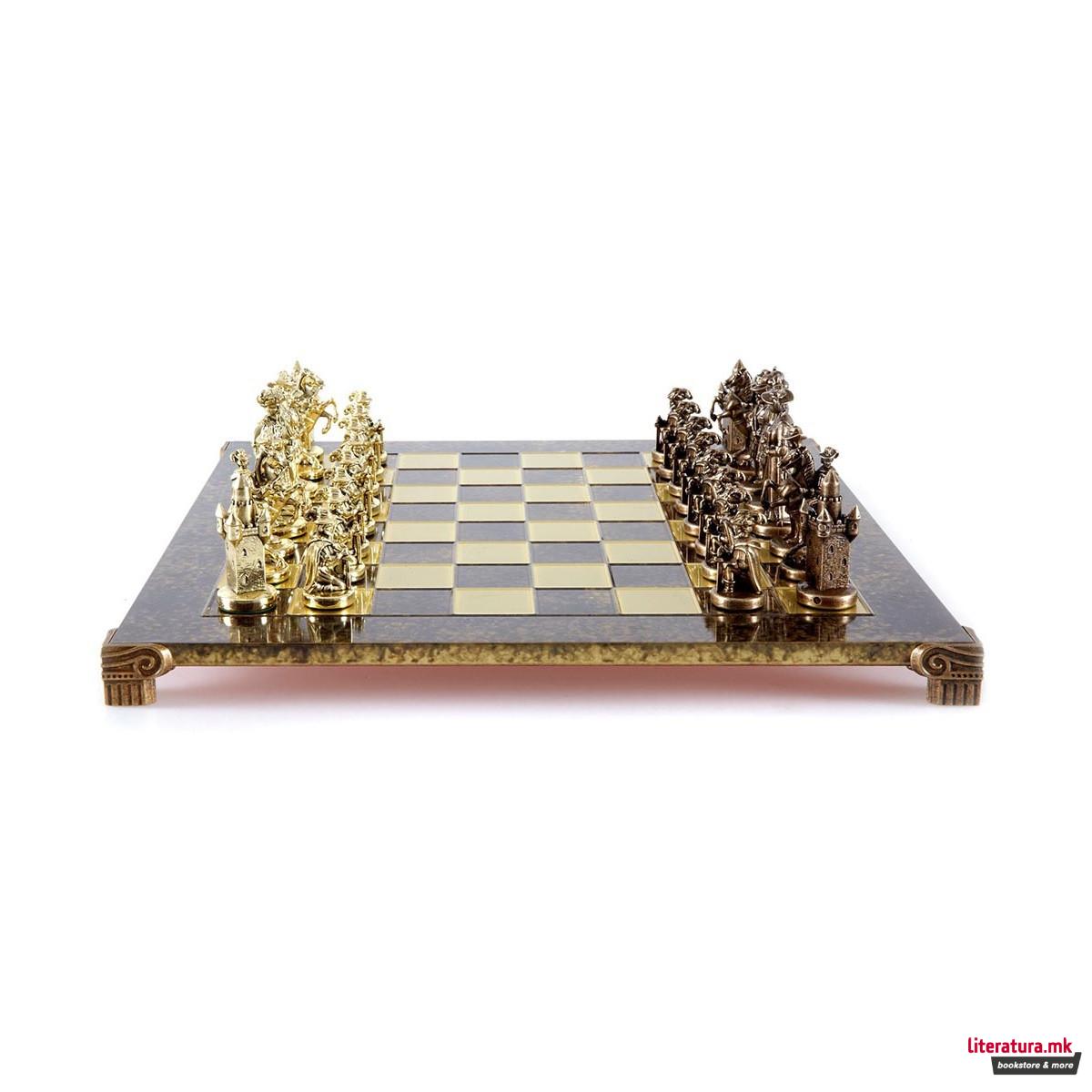 Сет за шах, Medieval Knights Chess Set, голем, кафеав 