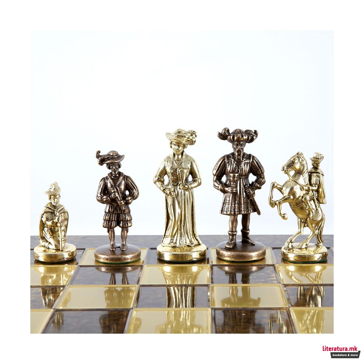 Сет за шах, Medieval Knights Chess Set, голем, кафеав 