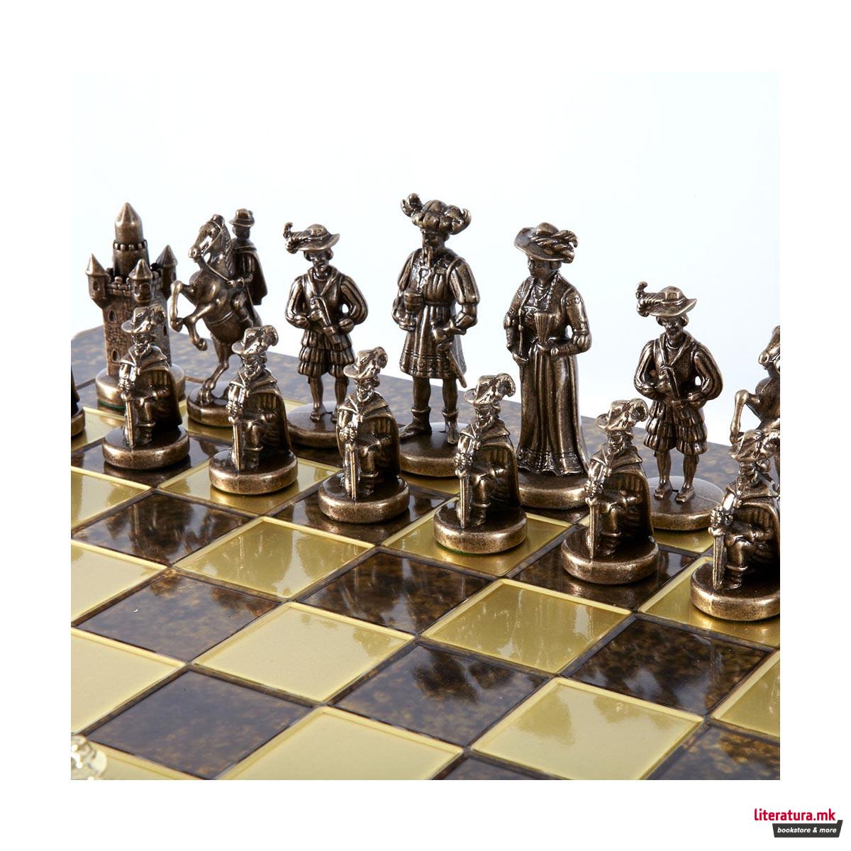 Сет за шах, Medieval Knights Chess Set, голем, кафеав 