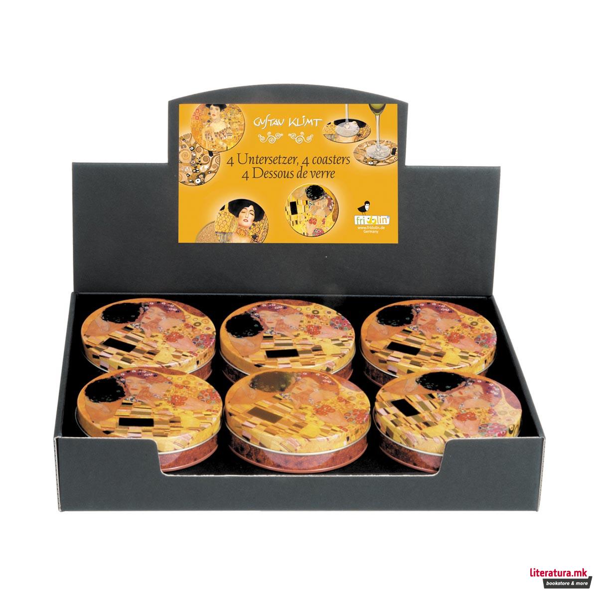 Сет подметачи во метална кутија, Gustav Klimt 
