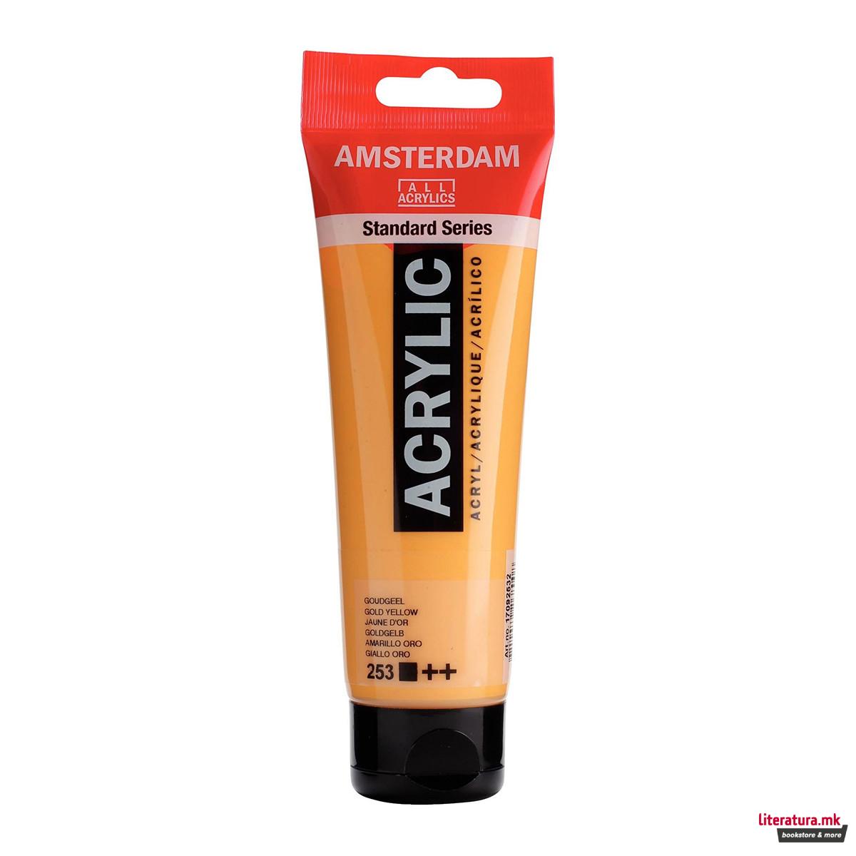 Акрилна боја, Amsterdam All Acrylics, Standard Series, 120 мл, gold yellow 