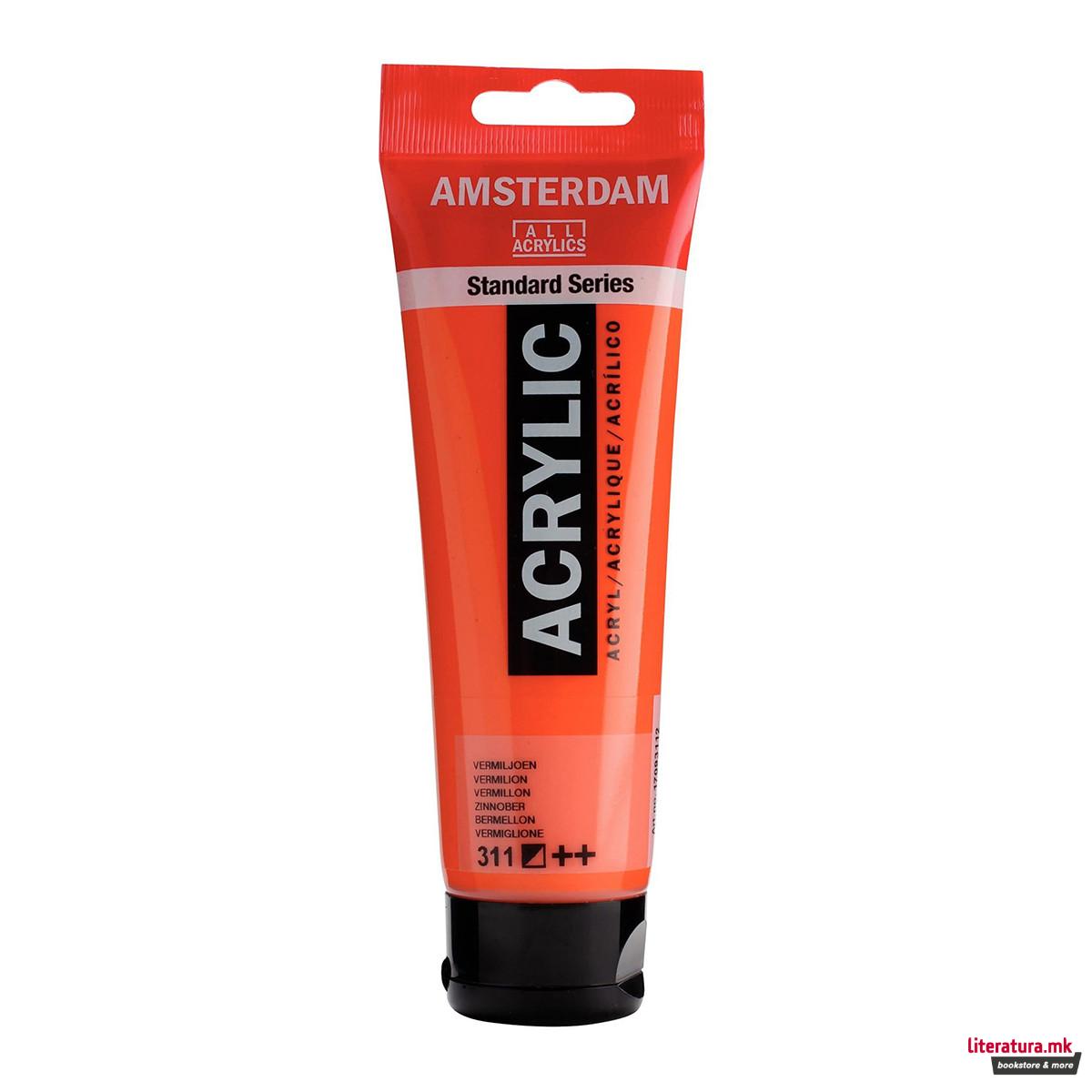 Акрилна боја, Amsterdam All Acrylics, Standard Series, 120 мл, vermilion 