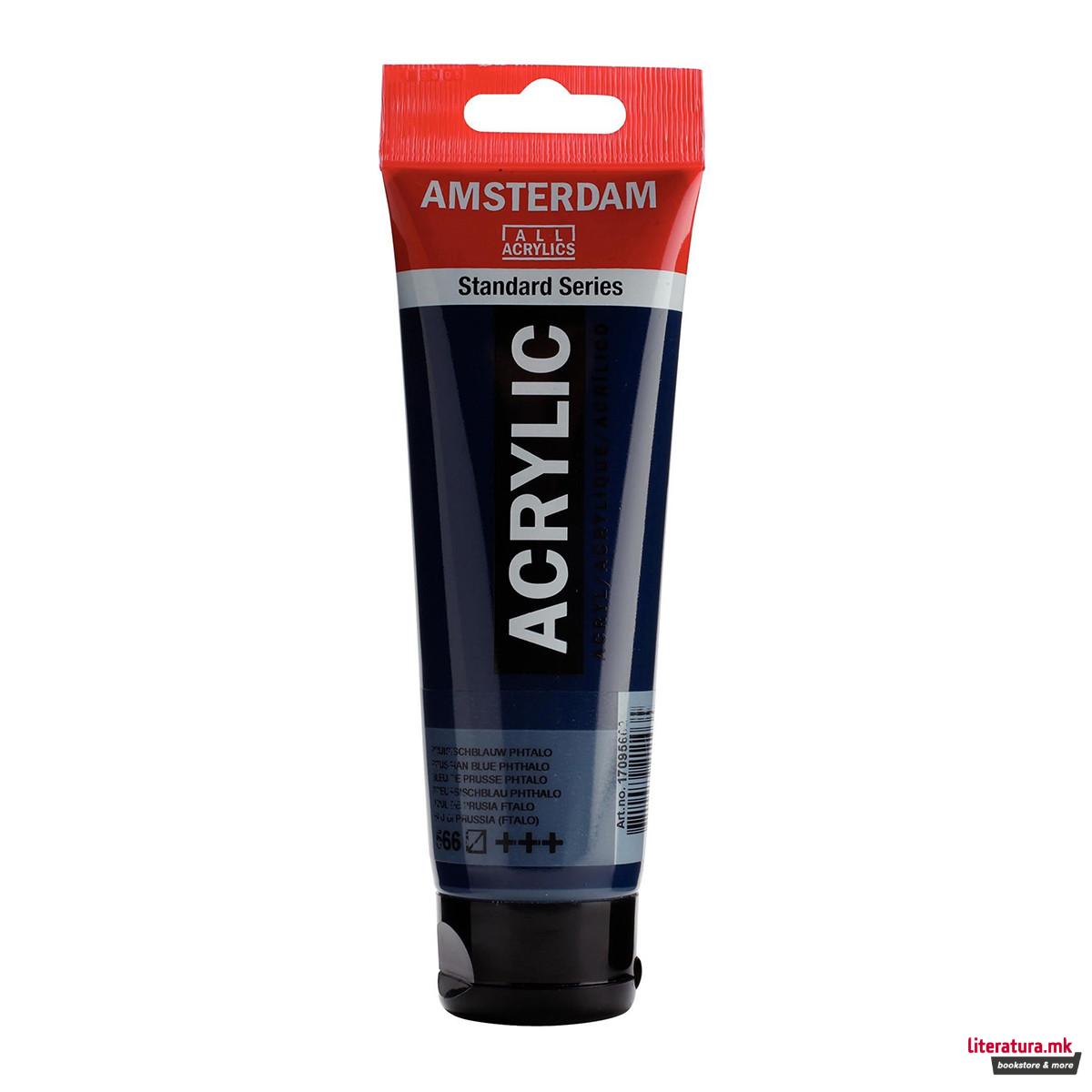 Акрилна боја, Amsterdam All Acrylics, Standard Series, 120 мл, prussian blue phthalo 