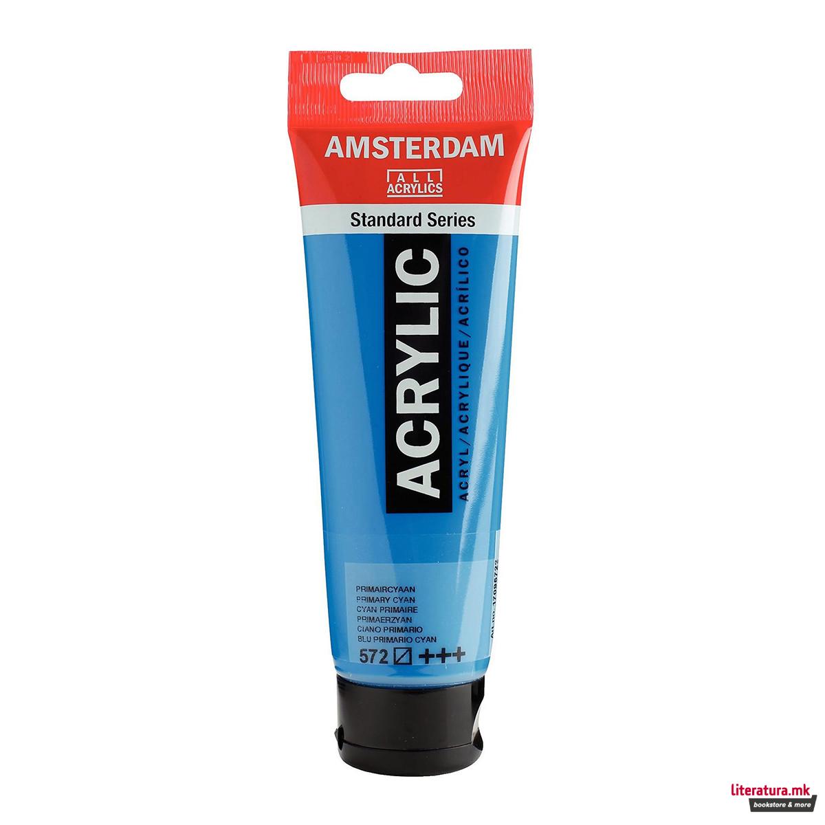 Акрилна боја, Amsterdam All Acrylics, Standard Series, 120 мл, primary cyan 