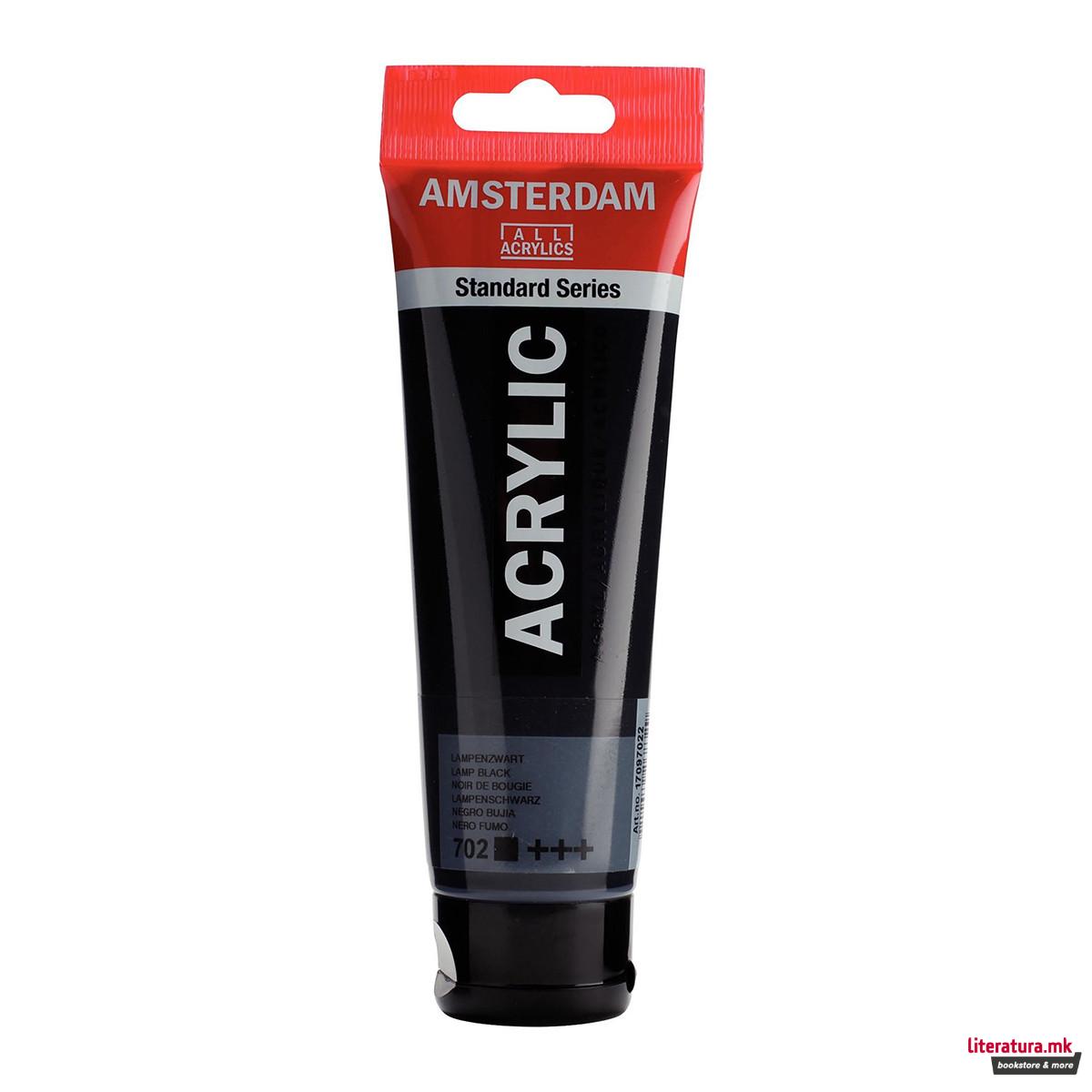 Акрилна боја, Amsterdam All Acrylics, Standard Series, 120 мл, lamp black 