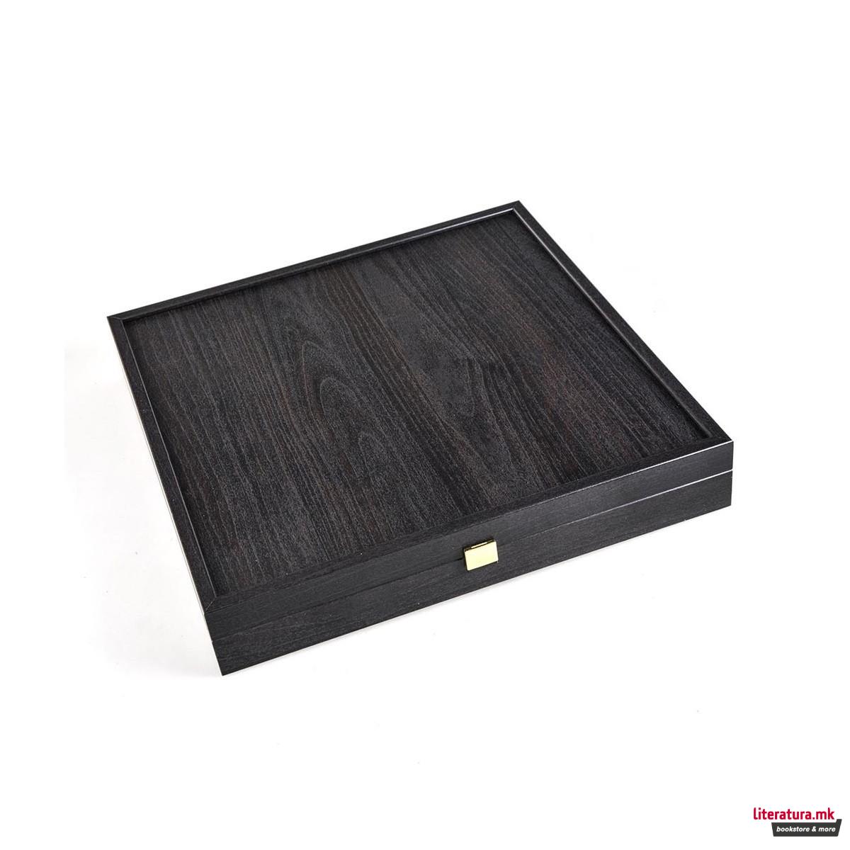 Сет за шах, ClassicMetal Staunton Chess Set, мал, црнобел, алуминиумски 