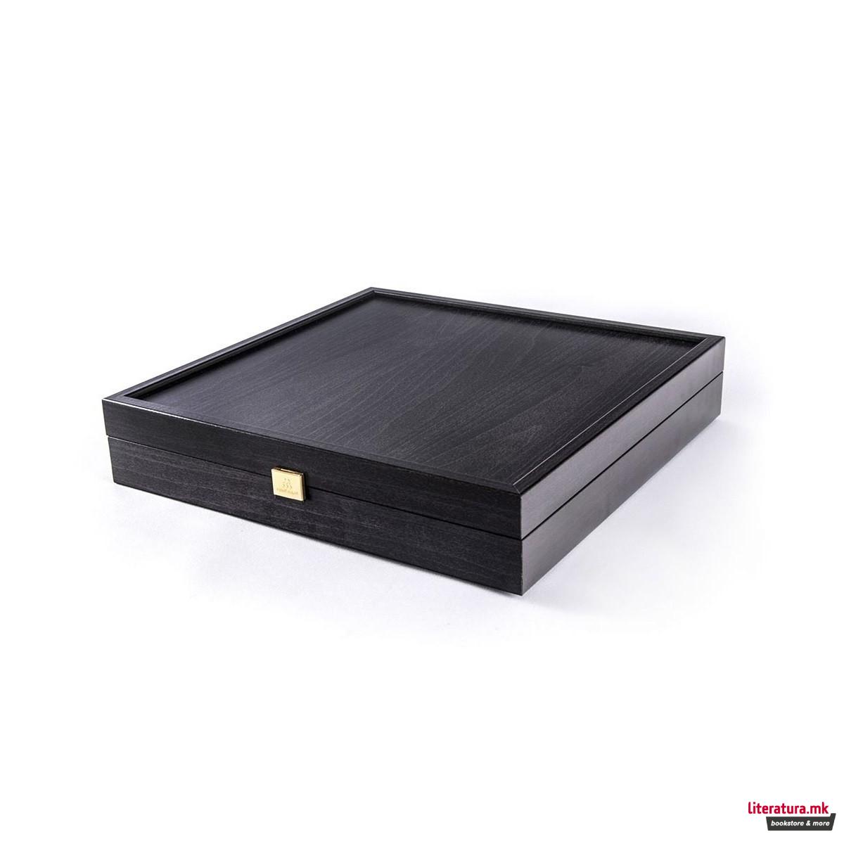 Сет за шах, Classic Metal Staunton Chess Set, среден, црн/бакарен 