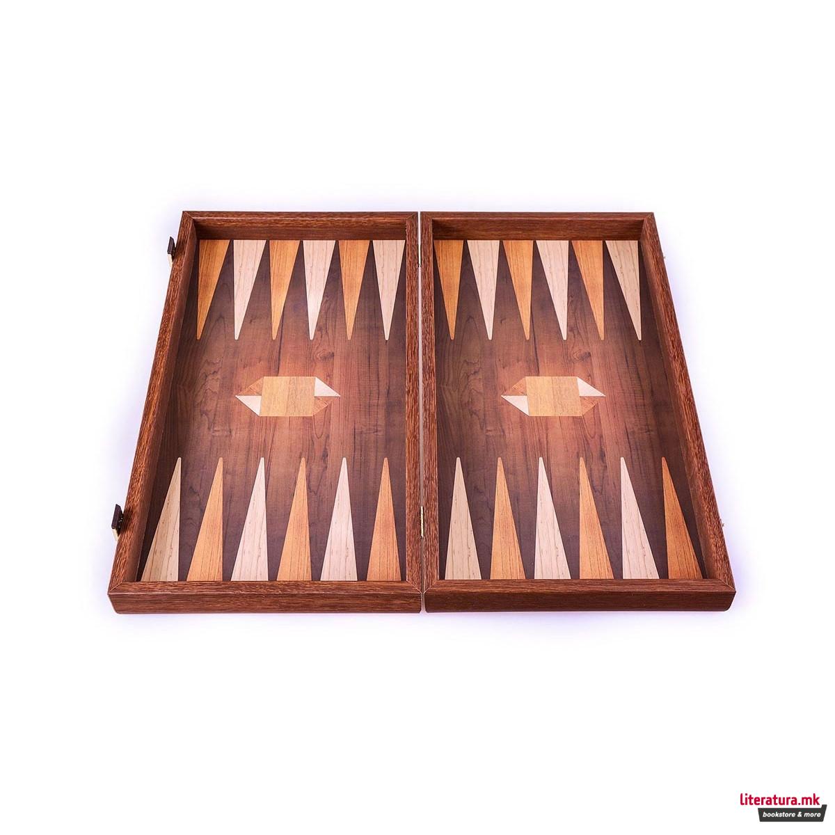 Сет за табла, Geometrical Wood Motif Backgammon, голем 