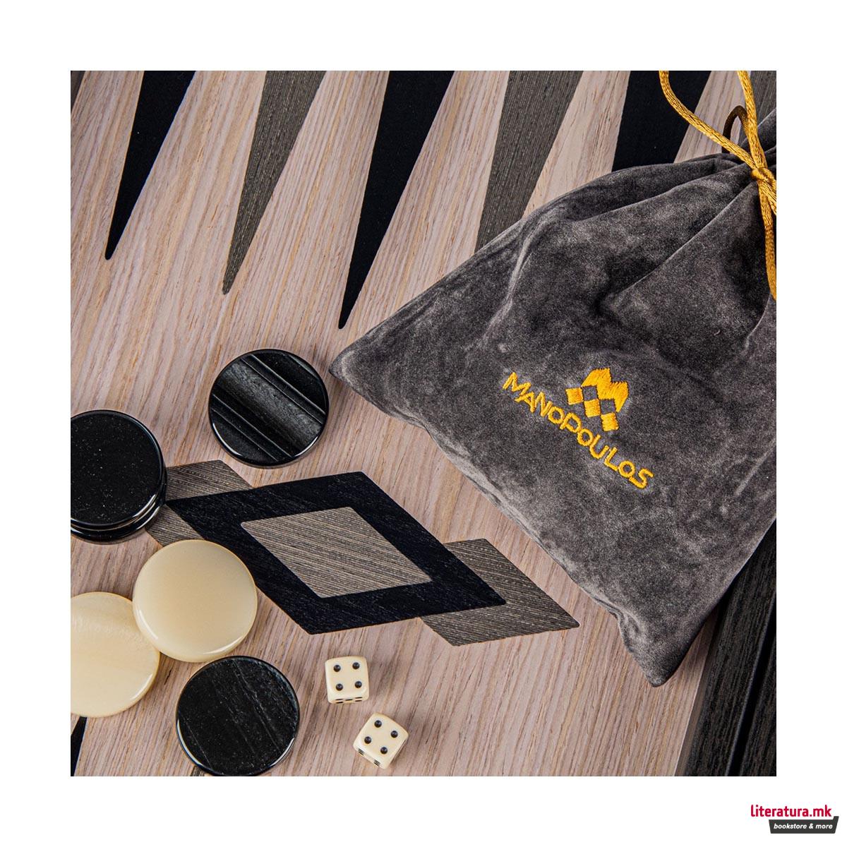 Сет за табла, Premium Handcrafted Grid Wood Illusion, голем 