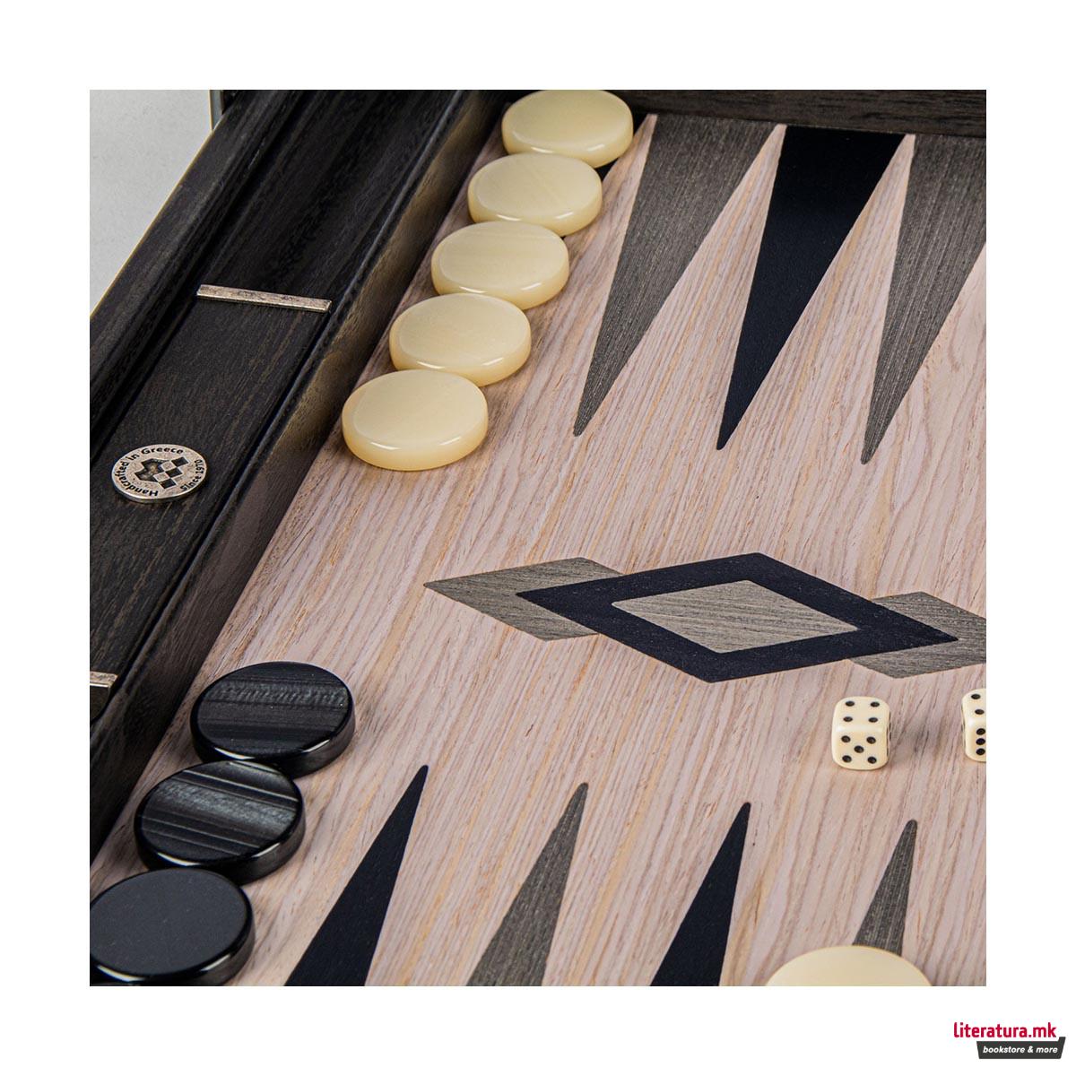 Сет за табла, Premium Handcrafted Grid Wood Illusion, голем 