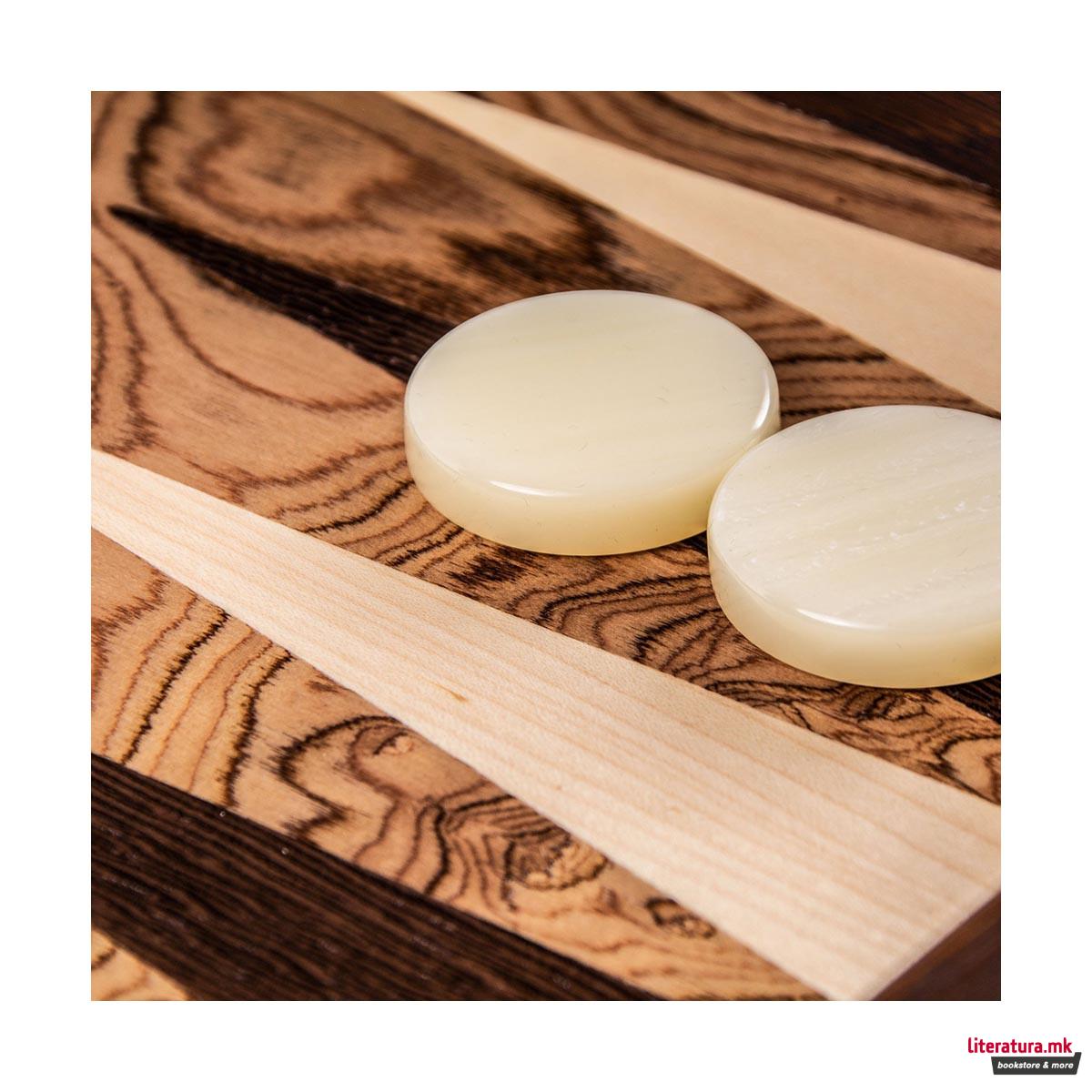 Сет за табла, Handcrafted Premium Walnut Burl, голем 