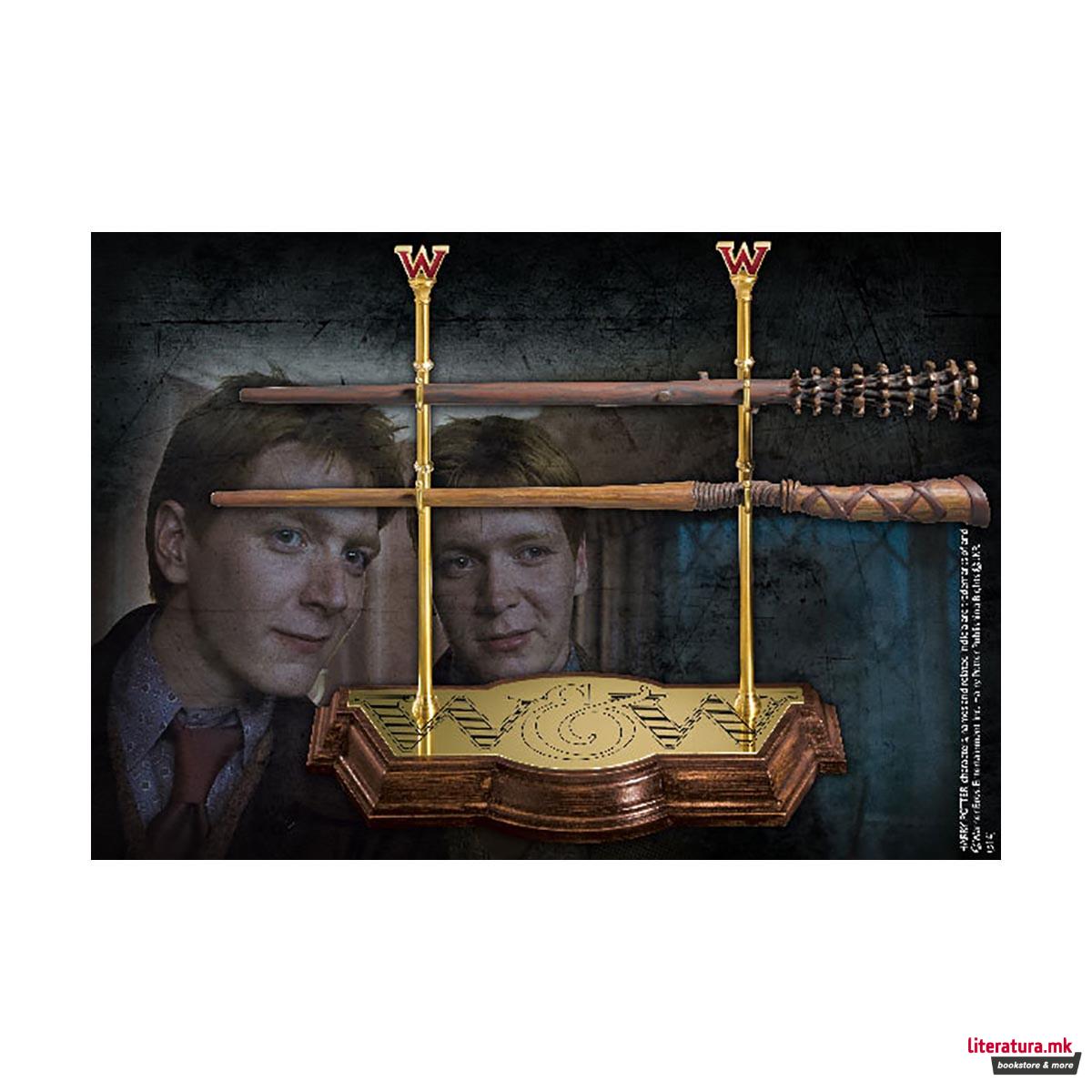 Сет стапчиња + дисплеј, Harry Potter - Weasley Wand Collection 