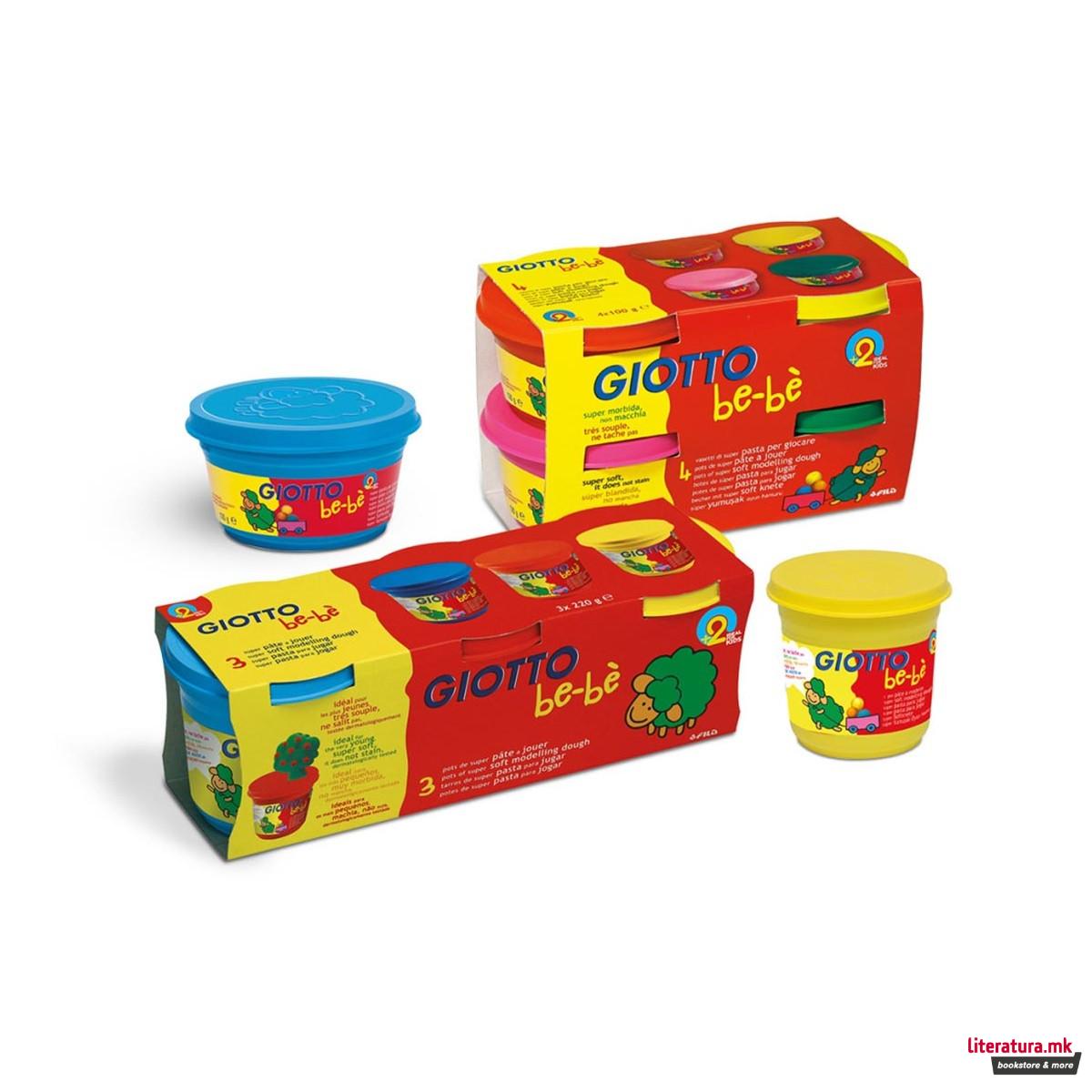 Тесто за моделирање за најмали, Giotto be-bè, 3 x 100g 