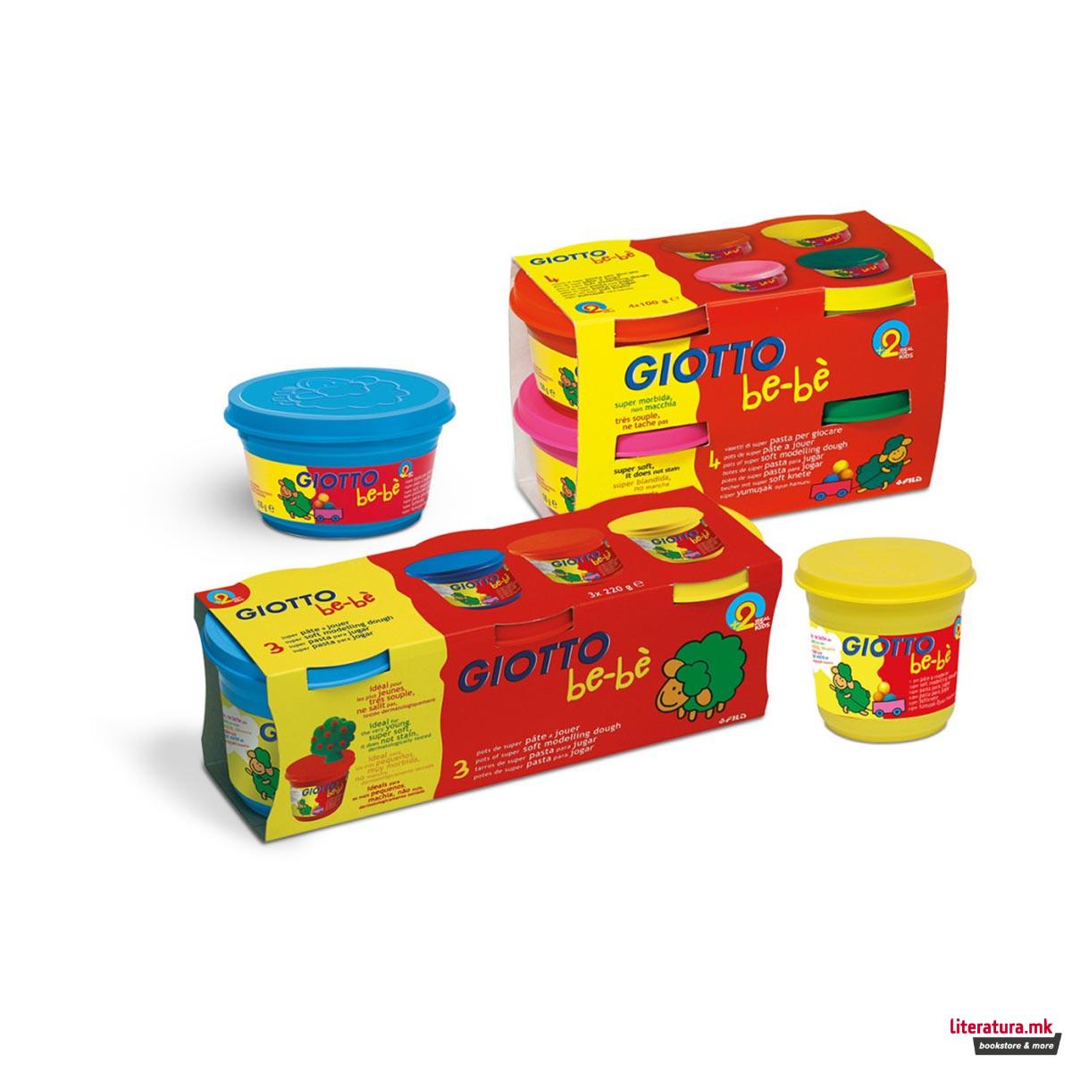 Тесто за моделирање за најмали, Giotto be-bè, 3 x 100g 