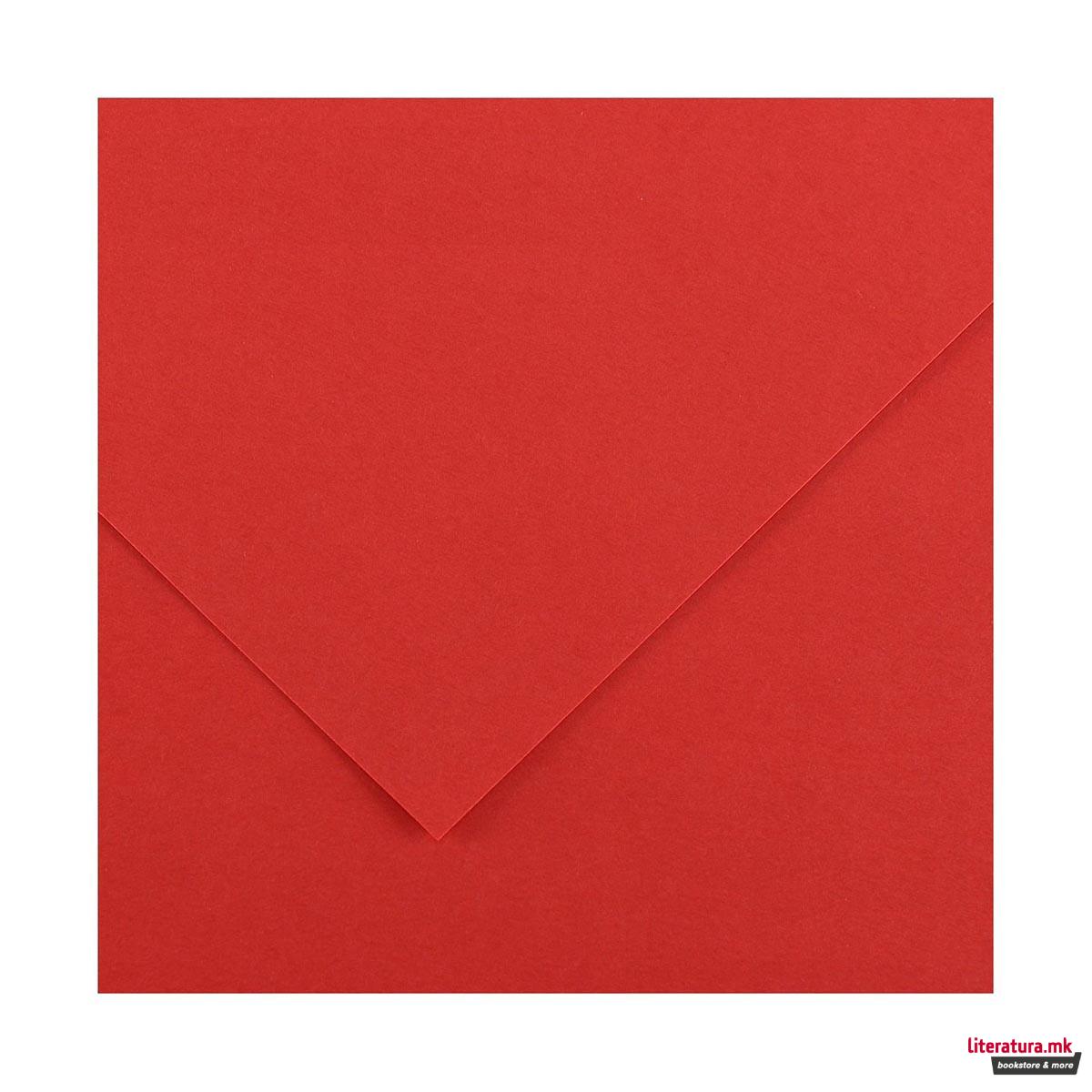 Хартија во боја, Canson, Colorline, 50 x 70 цм, 220 г/м² Red 15 