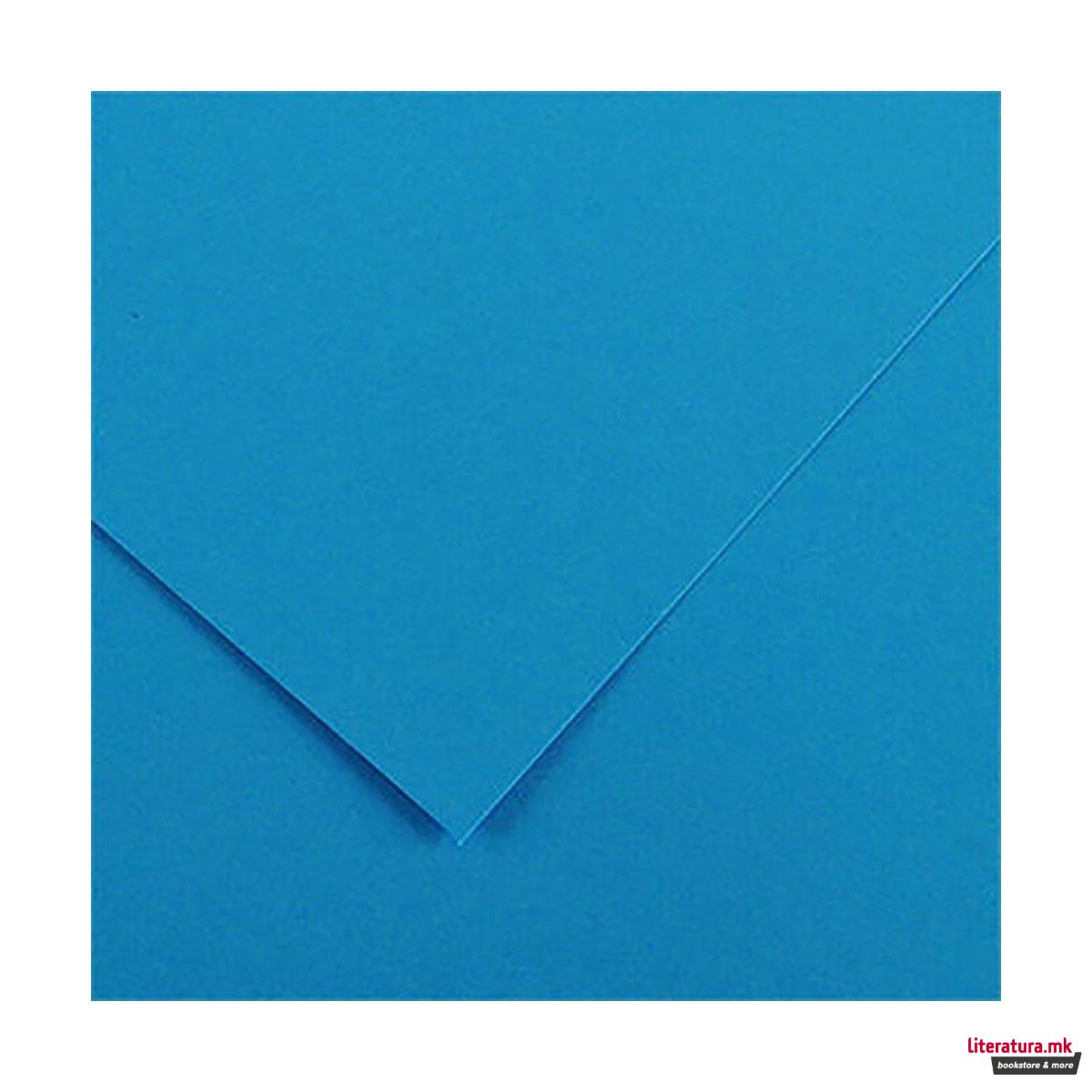 Хартија во боја, Canson, Colorline, 50 x 70 цм, 220 г/м² Azure Blue 22 