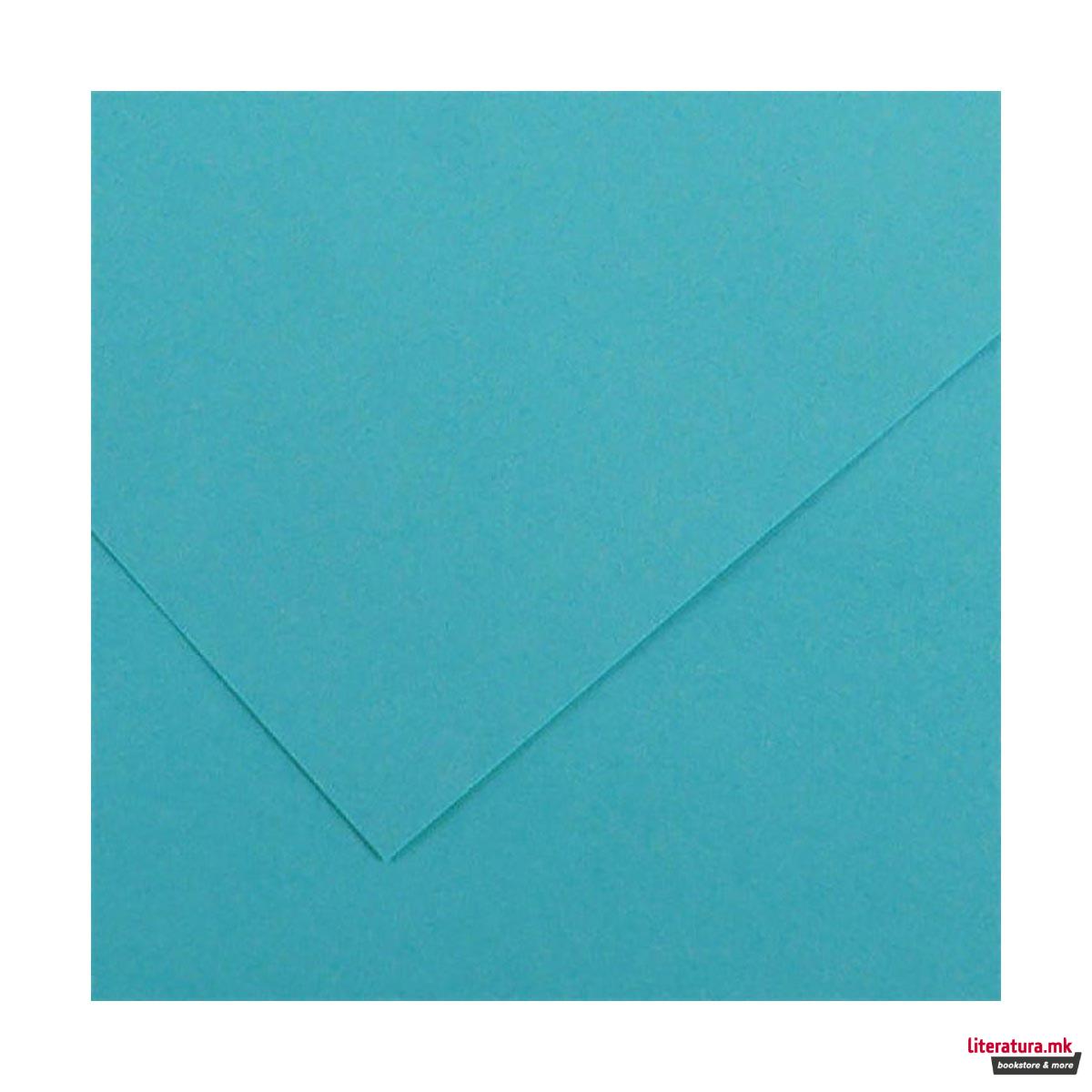 Хартија во боја, Canson, Colorline, 50 x 70 цм, 220 г/м² Turquoise Blue 25 