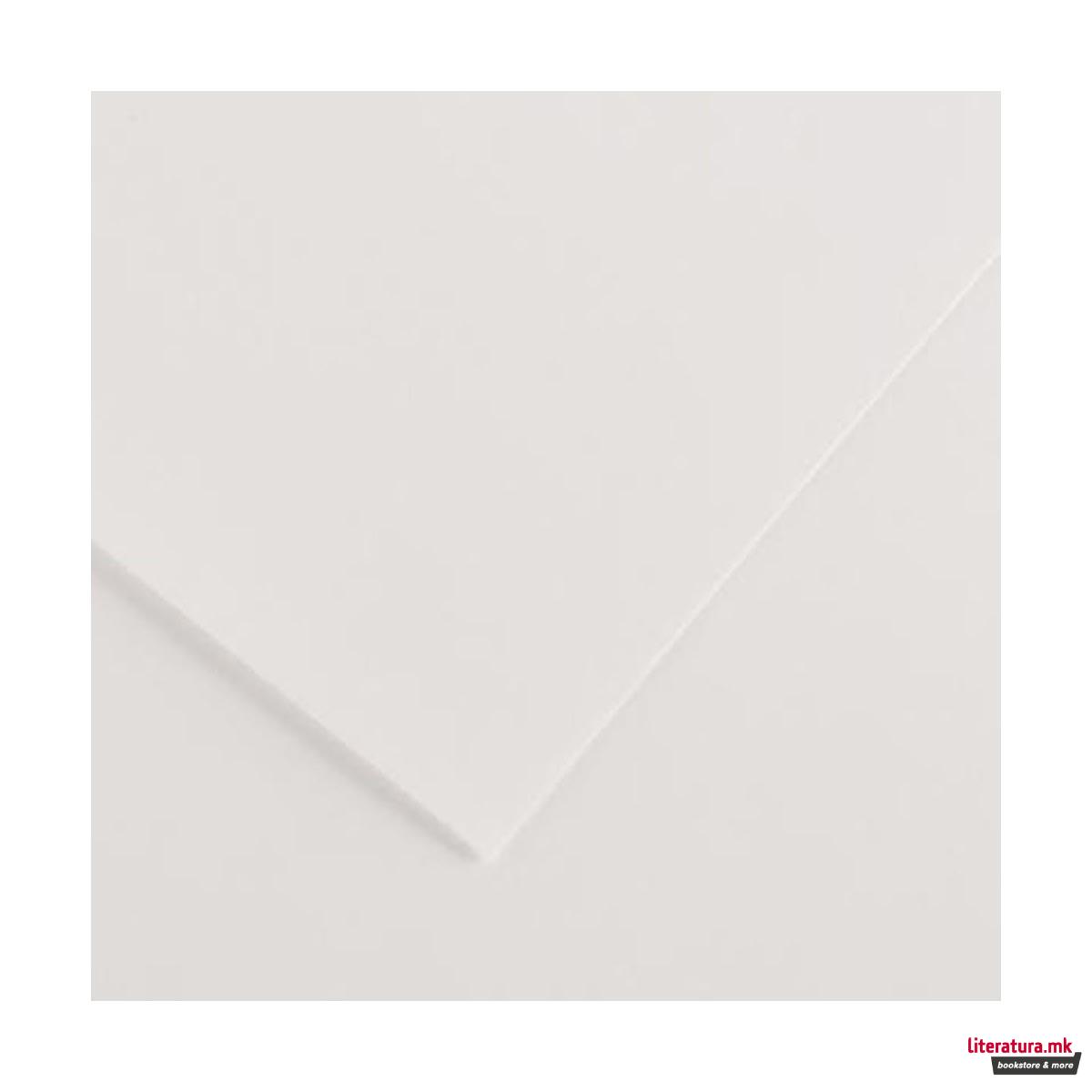 Хартија во боја, Canson, Colorline, 50 x 70 цм, 220 г/м², White 1 