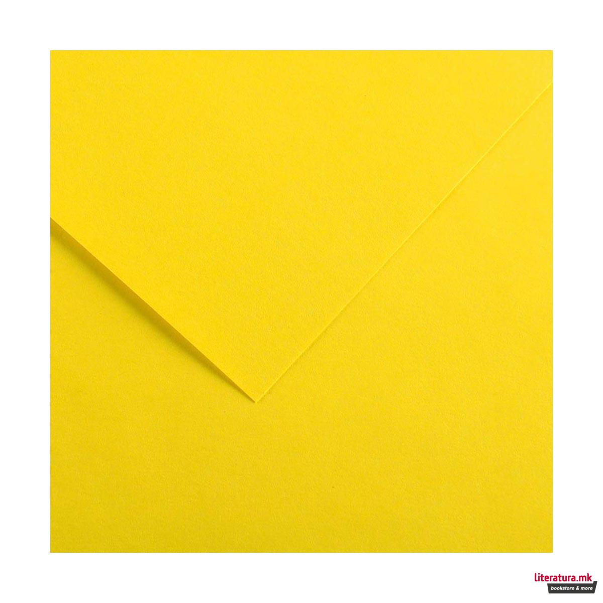 Хартија во боја, Canson, Colorline, 50 x 70 цм, 220 г/м², Canary Yellow 4