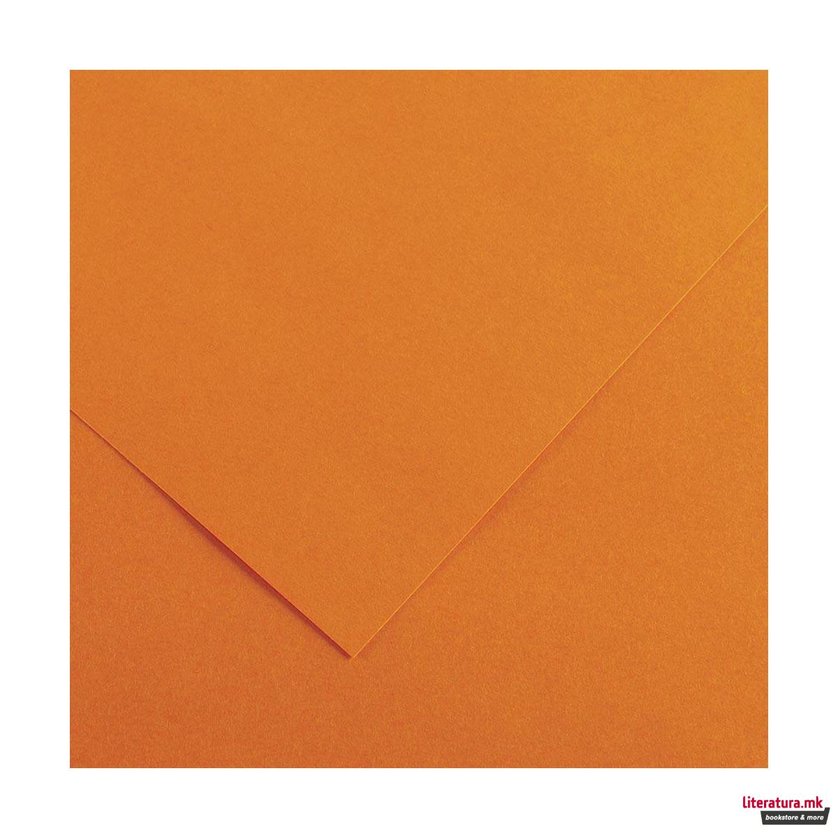 Хартија во боја, Canson, Colorline, 50 x 70 цм, 220 г/м², Orange 9
