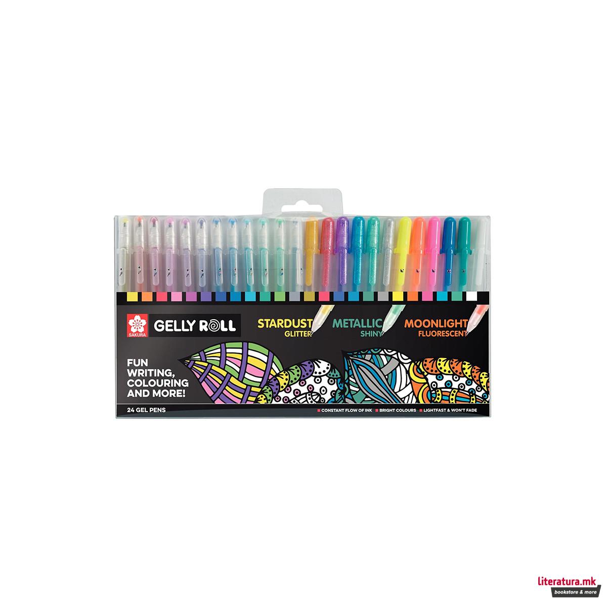 Сет ролери, Sakura, Gelly Roll Mixed Сет - Stardust/Metallic/Moonlight, 1/24 