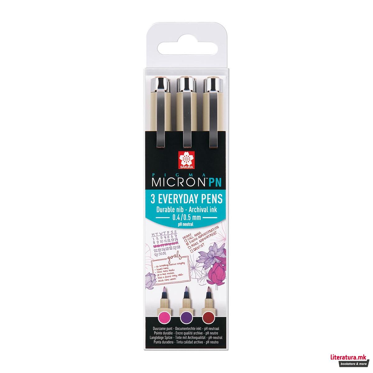 Сет фајнлајнери, Sakura, Pigma Micron PN, Crafts set, 3 бои 