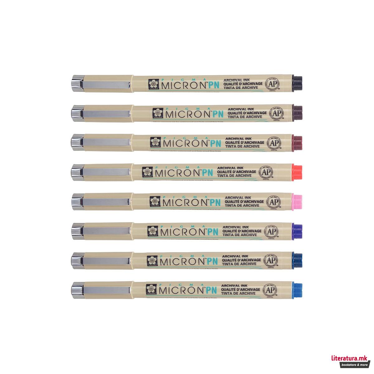 Сет фајнлајнери, Sakura, Pigma Micron PN set, 8 бои 