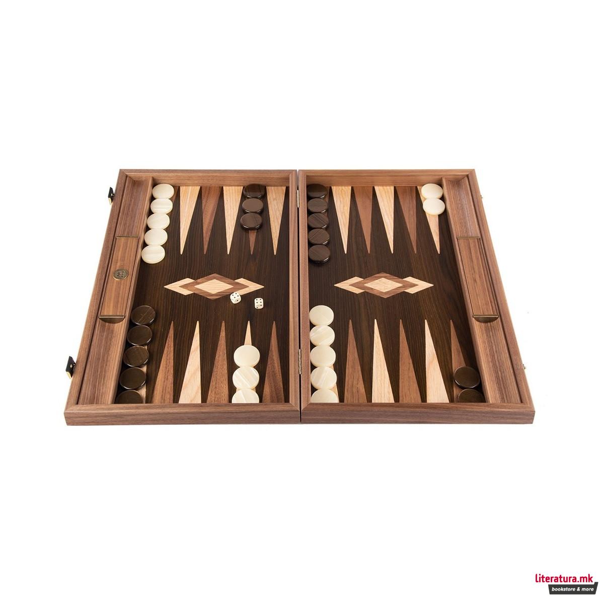 Сет за табла, Premium Handcrafted Walnut Natural Tree Trunk, голем 