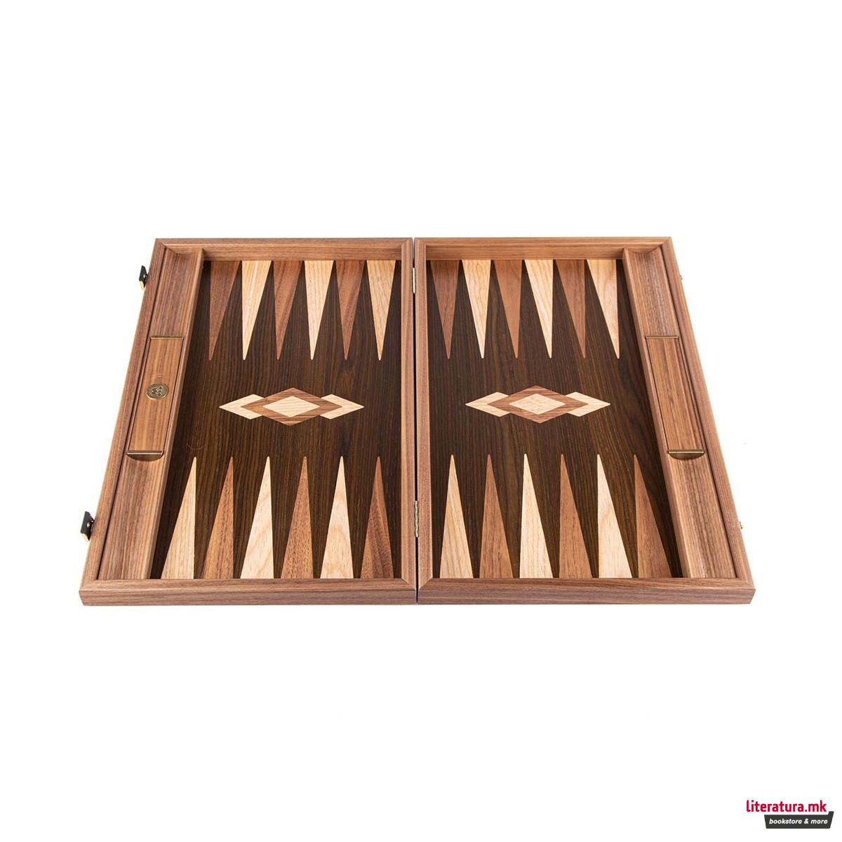 Сет за табла, Premium Handcrafted Walnut Natural Tree Trunk, голем 