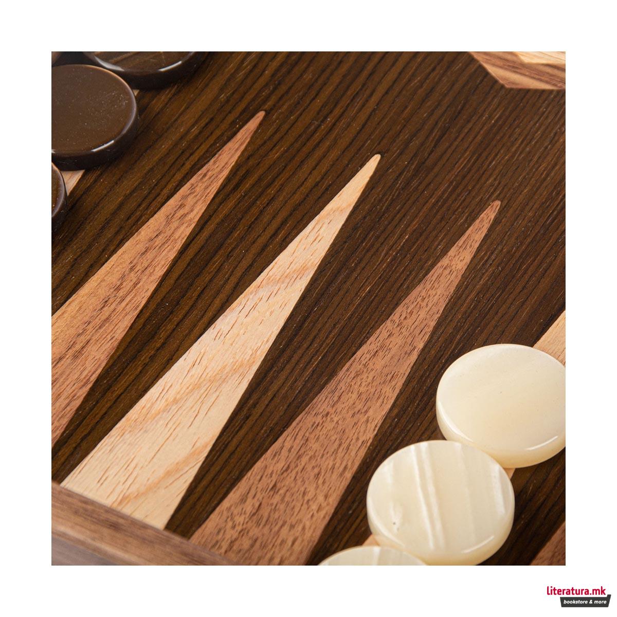 Сет за табла, Premium Handcrafted Walnut Natural Tree Trunk, голем 