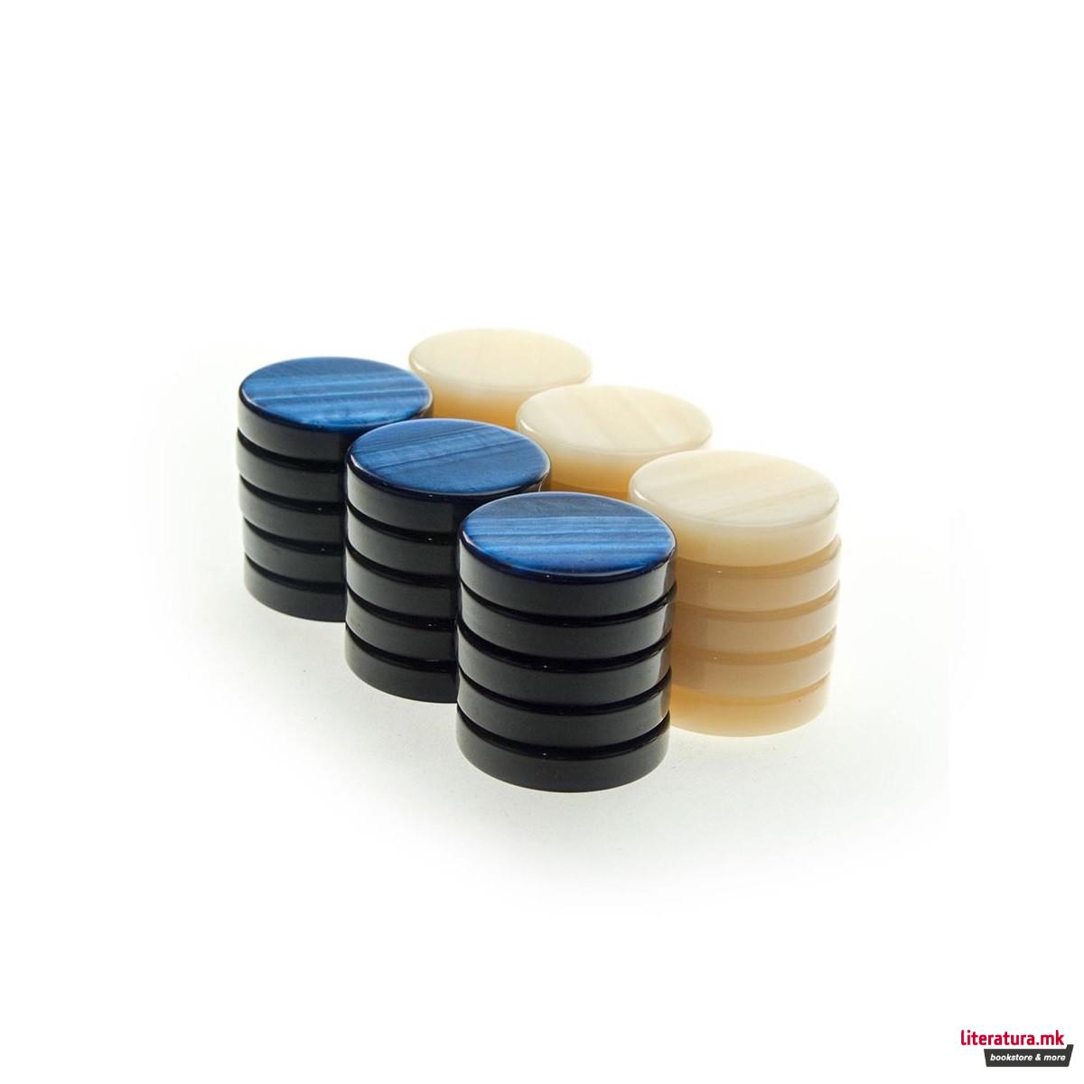 Пулови за табла - седефни, Premium Mother of Pearl Acrylic, сини 